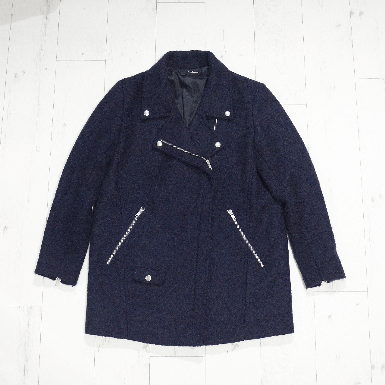 Designer × The Kooples The Kooples Wool Coat Navy Blue Size 38 Full Zip Size XS / US 0-2 / IT 36-38 - 1 Thumbnail