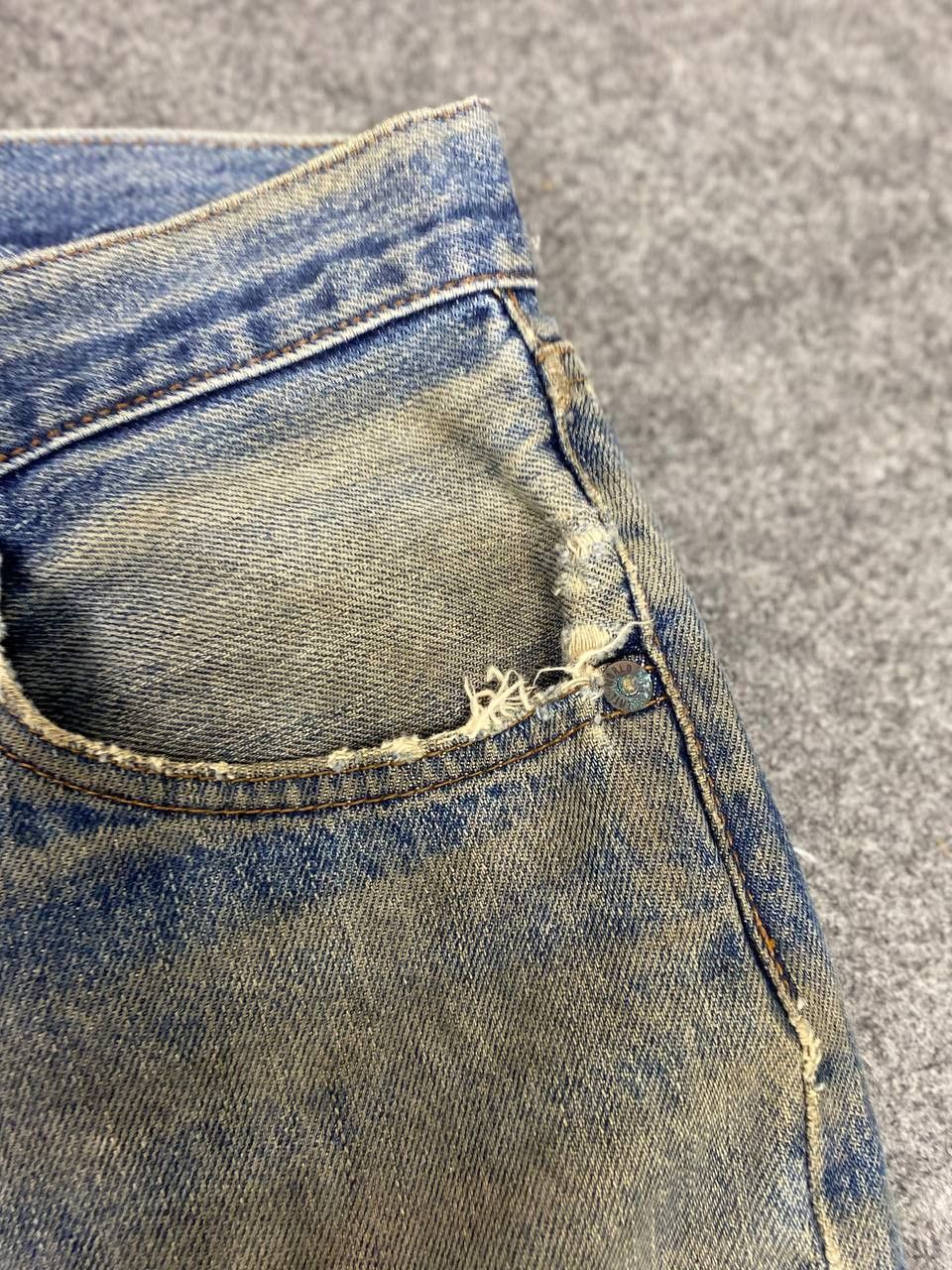 Big John vintage big john distressed denim nice design Size US 33 - 8 Thumbnail