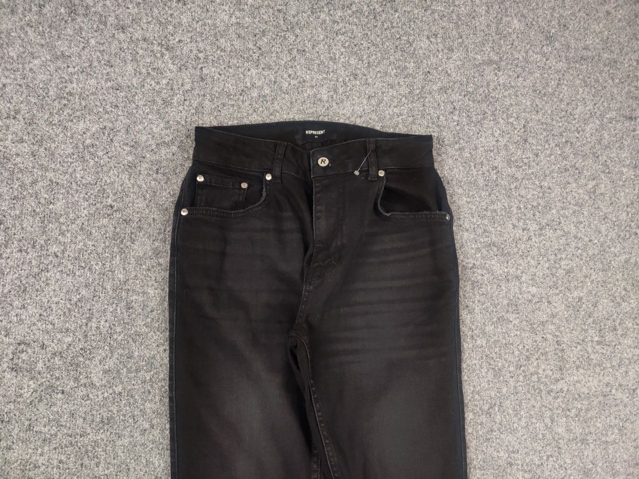 Represent Clo. Represent Destroyer Denim Black Fabric Faded Slim Fit Jeans Size US 29 - 4 Thumbnail