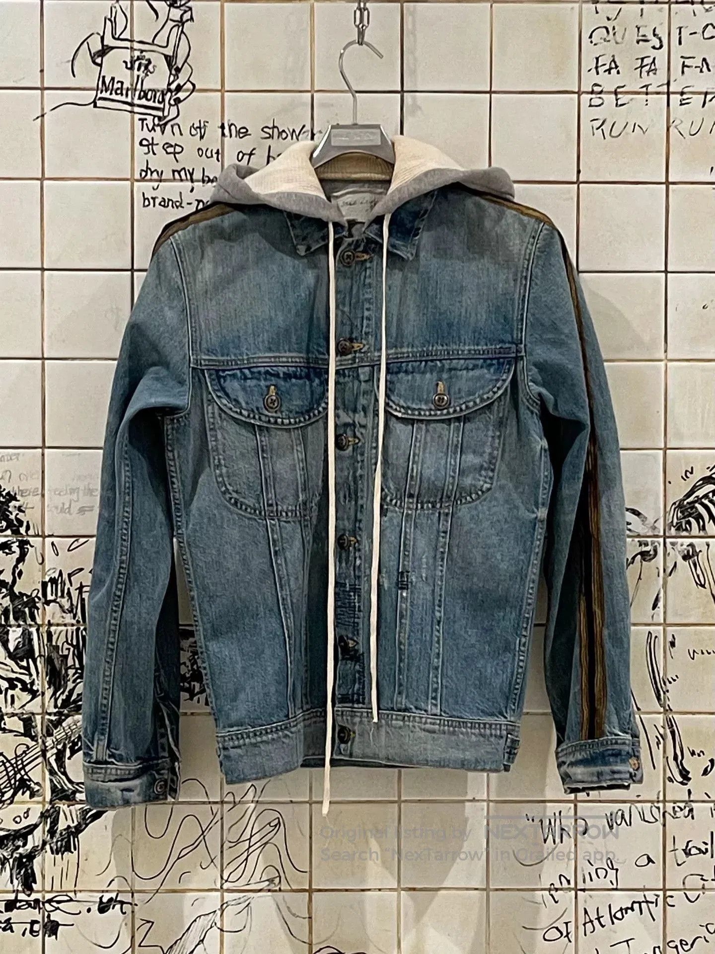 Greg Lauren Greg Lauren Layered Hooded Denim Jacket. Size US M / EU 48-50 / 2 - 1 Thumbnail