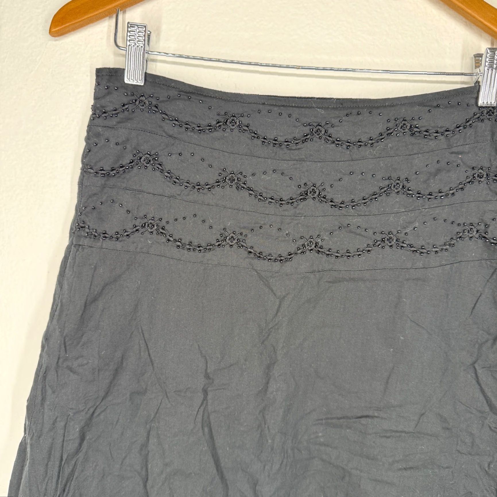 Vintage VINTAGE Beaded Embroidered Cotton Midi Skirt Womens Size 9 Whimsigoth Size 30" / US 8 / IT 44 - 6 Thumbnail