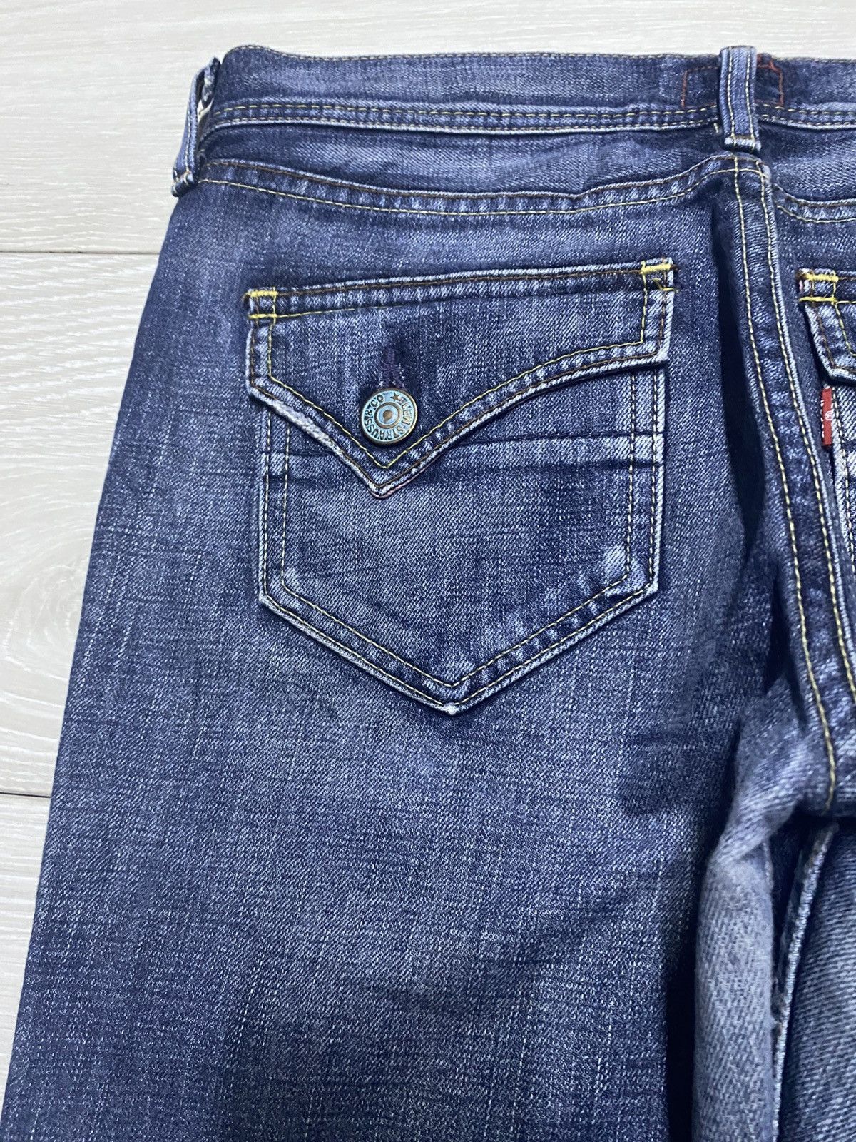 Levi's Vintage Levis Redloop Faded Wash Distressed Flare Jeans Size US 30 / EU 46 - 7 Thumbnail