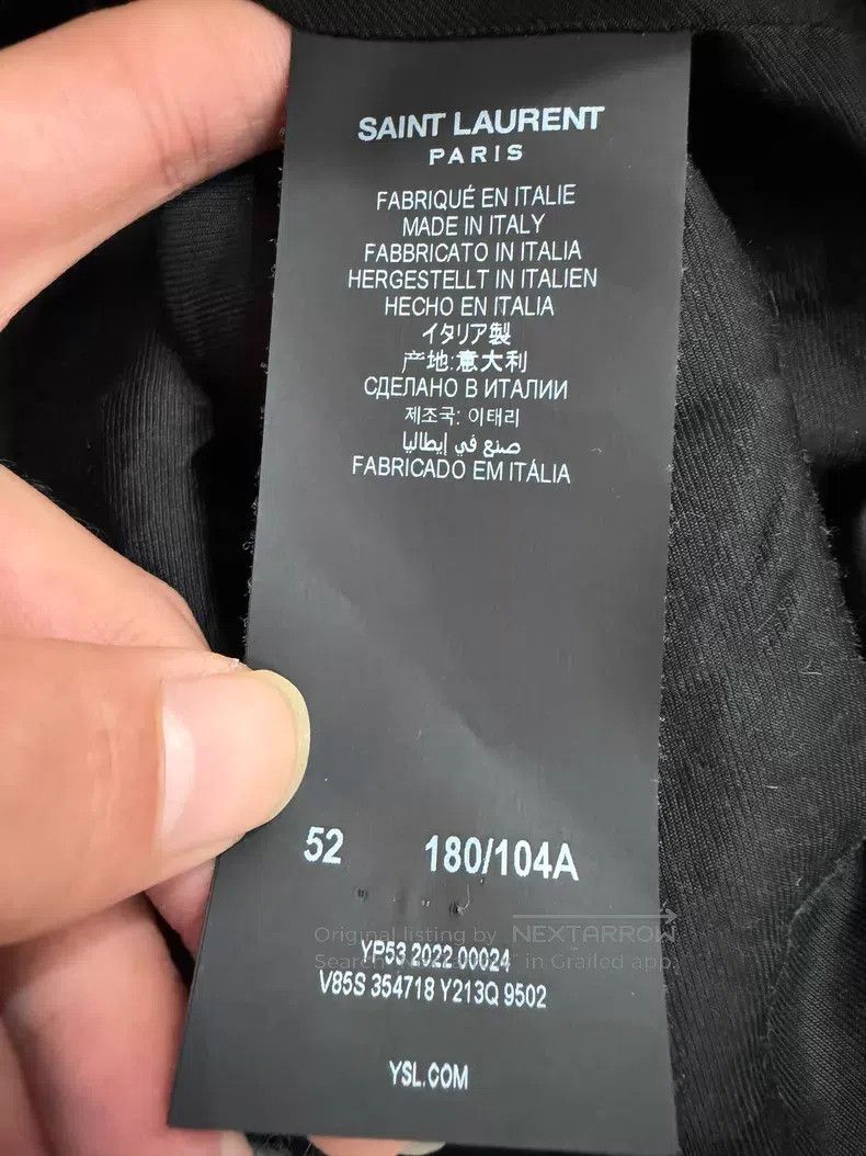 Saint Laurent Paris Saint Laurent Paris White Wool Mixed Baseball Jacket Size US L / EU 52-54 / 3 - 4 Thumbnail