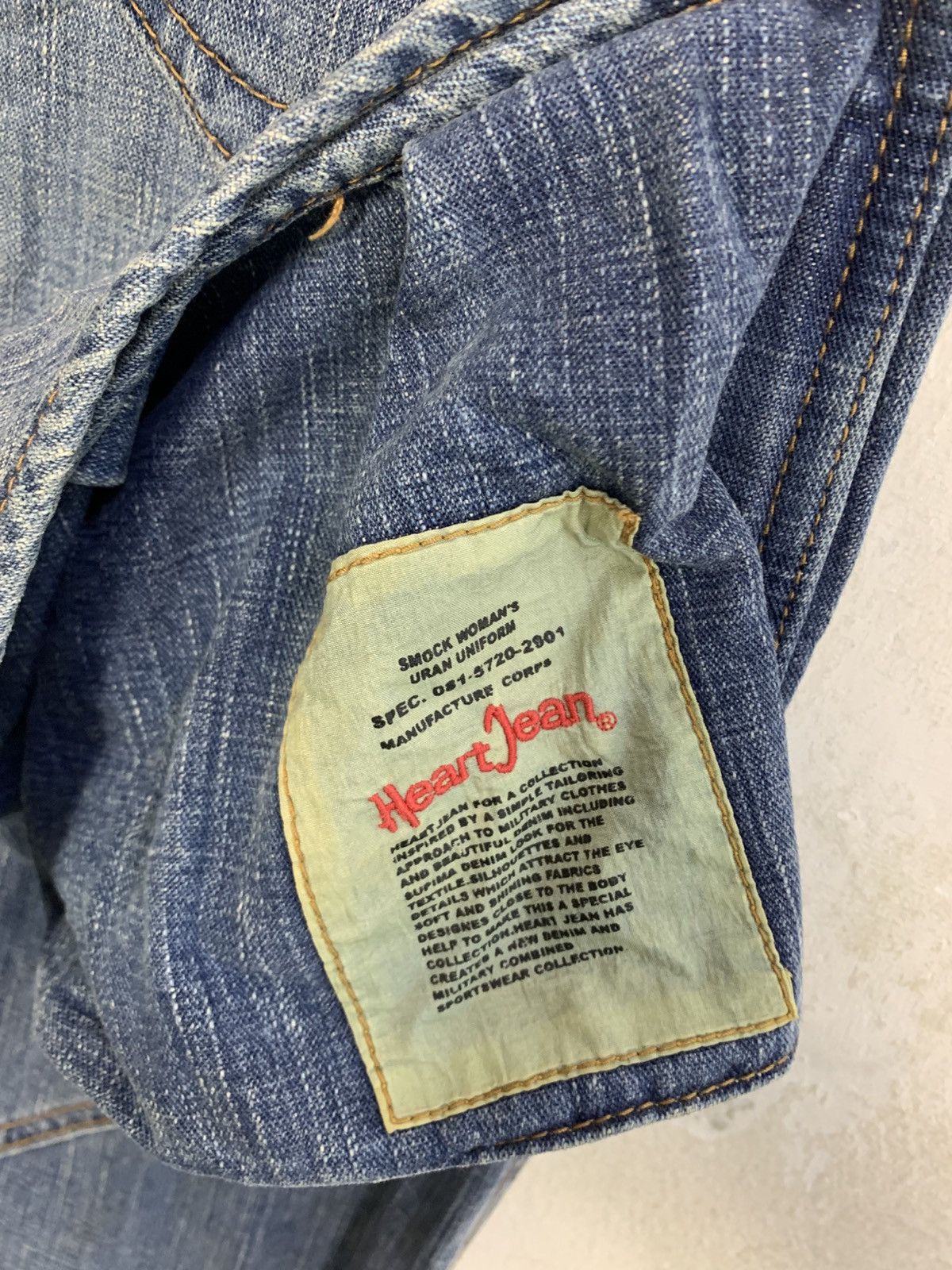 Japanese Brand Heartjean Japan Smock Uniform Indigo Straight Cut Zipper Size 32" / US 10 / IT 46 - 8 Thumbnail