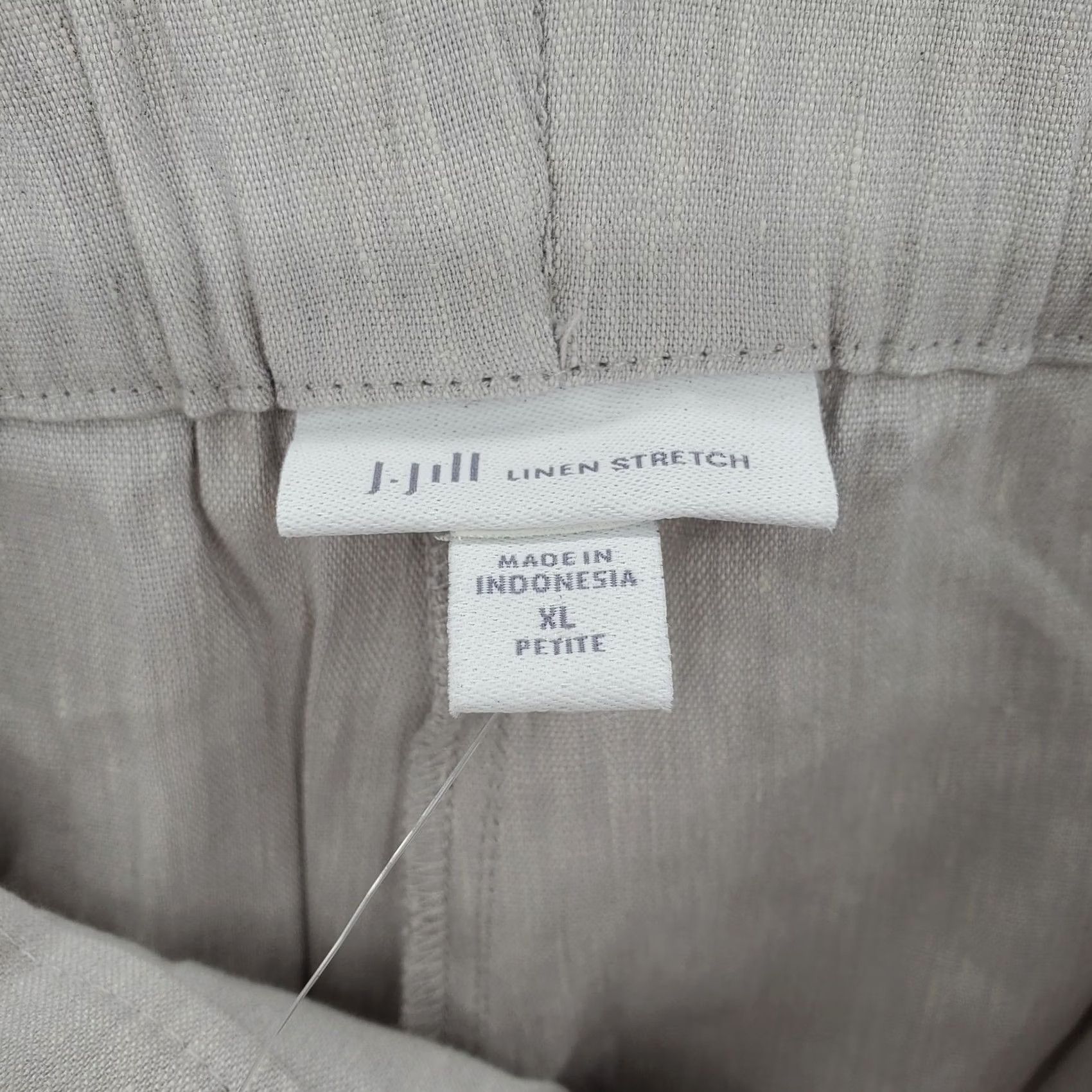 J. Jill J.Jill Pants Womens XL Petite Zinc White Linen Stretch Side Zip Ankle Button NWT Size 40" / US 18 - 5 Thumbnail