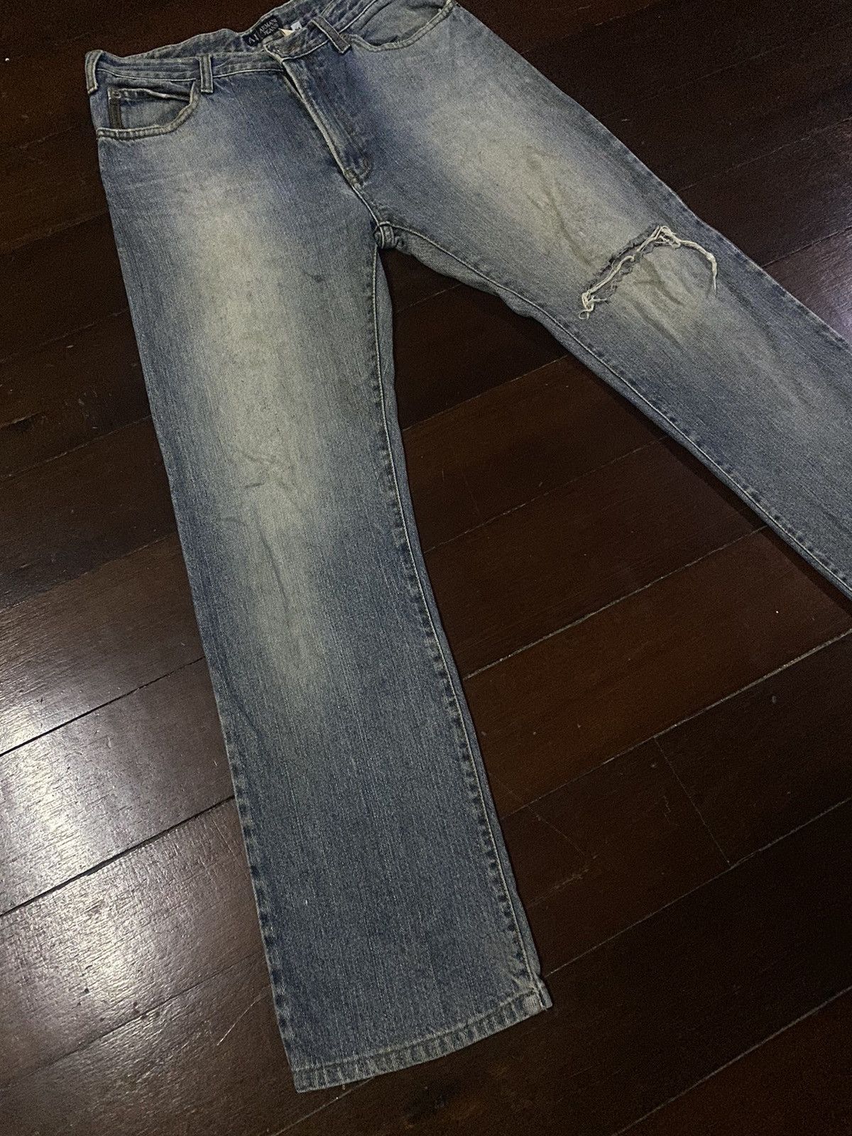 Armani × Giorgio Armani × Vintage Fire vintage ARMANI JEANS distressed mud wash flare Size US 32 / EU 48 - 5 Thumbnail