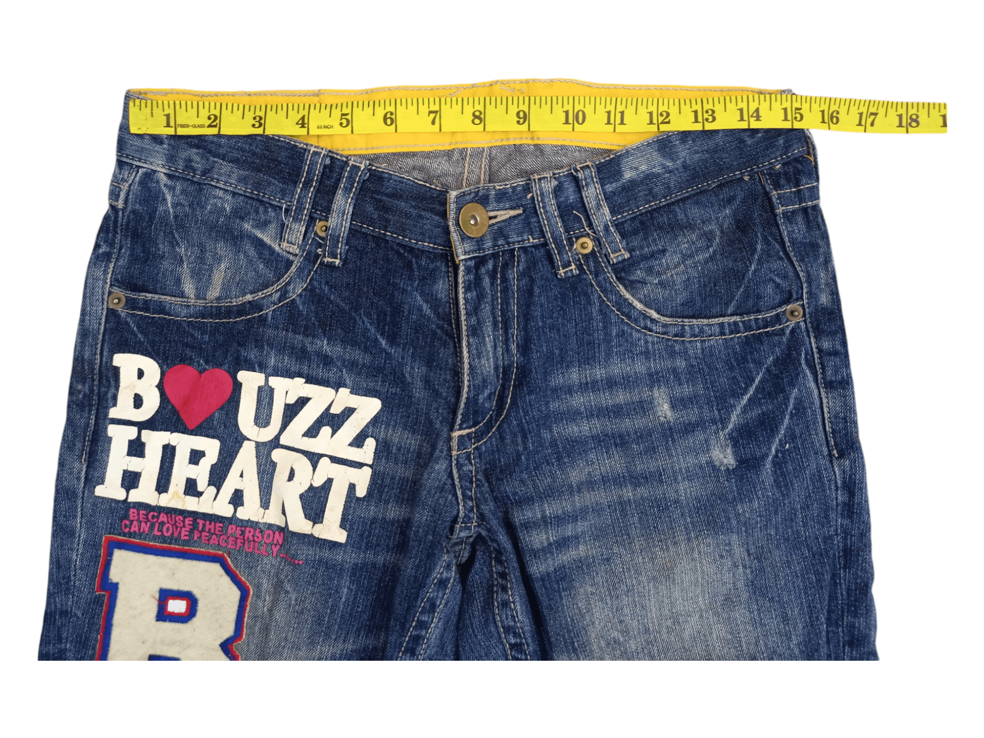 Japanese Brand BUZZSPUNKY Big Blowout Patched Distressed Flare Jeans Size US 29 - 16 Thumbnail