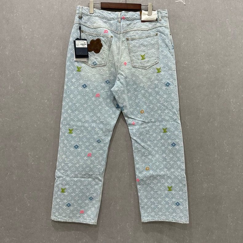 Louis Vuitton Louis Vuitton Colorful embroidered presbyopic logo jeans 25 Size US 34 / EU 50 - 2 Thumbnail