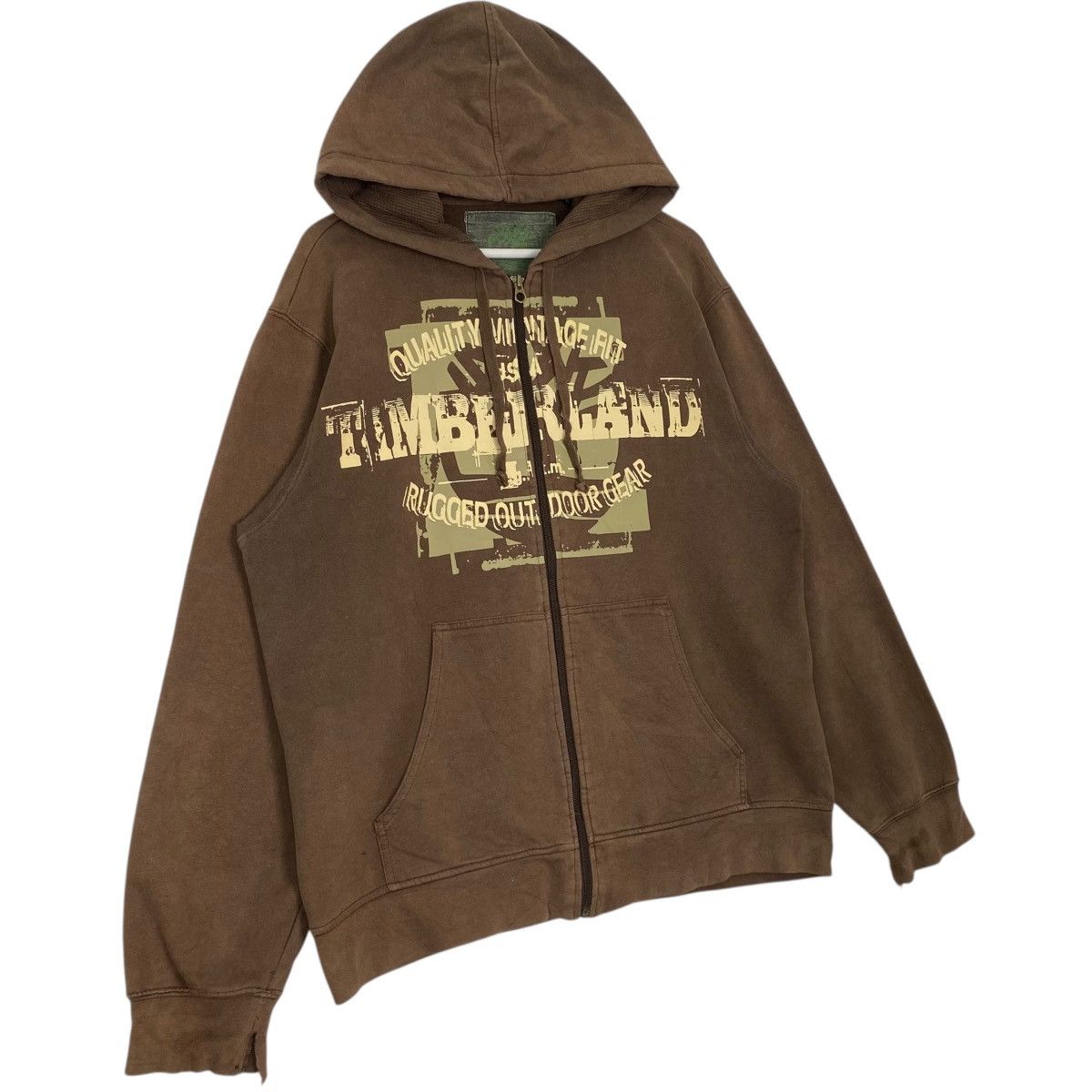 Vintage Vintage Timberland Full Zip Hoodie Sweater Brown Big Logo Size US L / EU 52-54 / 3 - 3 Thumbnail