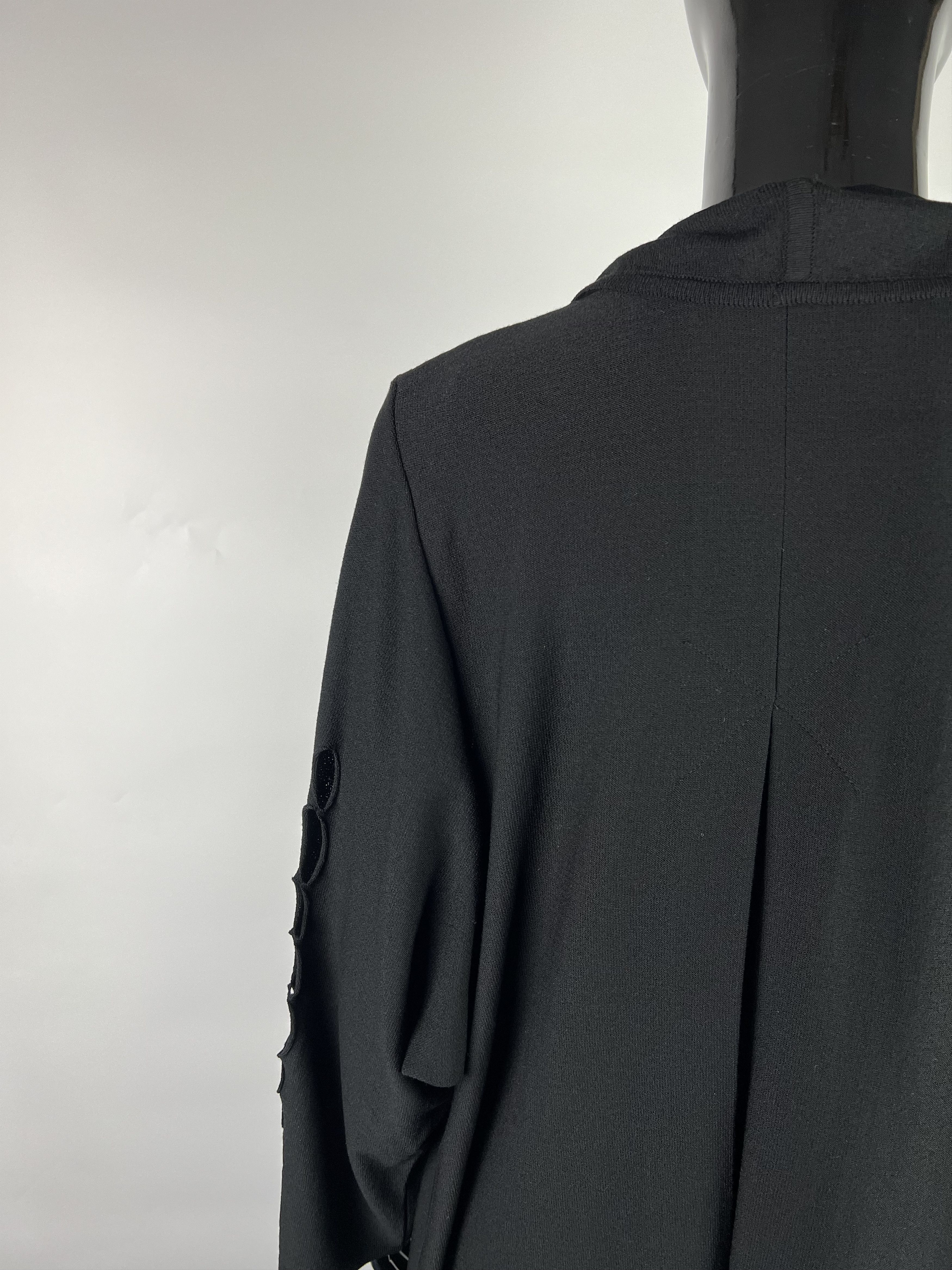 Designer Philomena Christ Black Open Cardigan Cape Size M Size M / US 6-8 / IT 42-44 - 6 Thumbnail