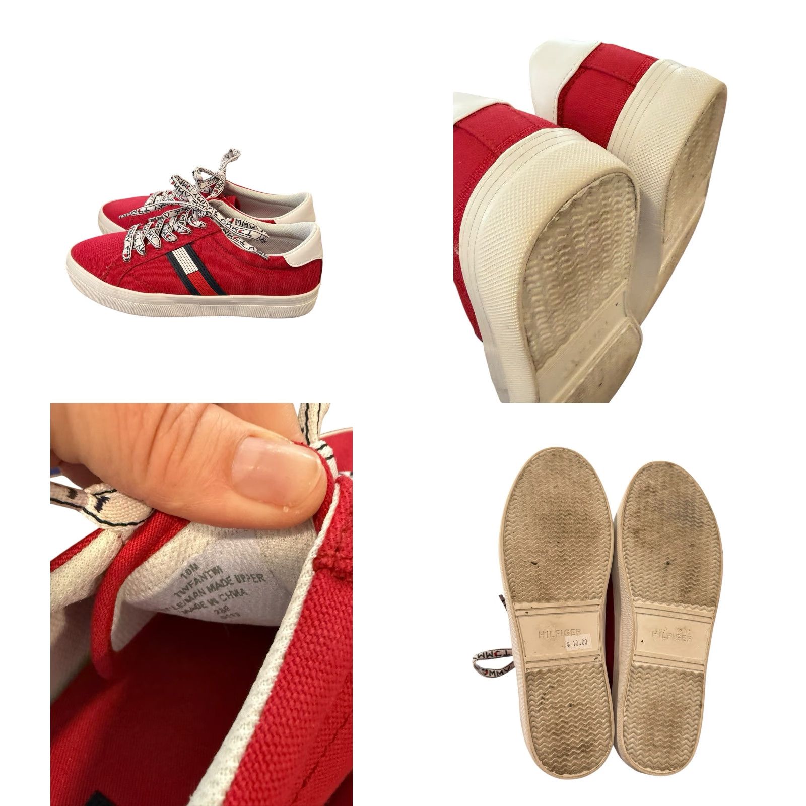 Tommy Hilfiger VINTAGE? Wait. The item isn’t vintage per rules. The title: "Tommy Hilfiger Fantim Canvas Logo Low Top Sneakers - Size 10 - Red - Women" Size L / US 10 / IT 46 - 8 Thumbnail