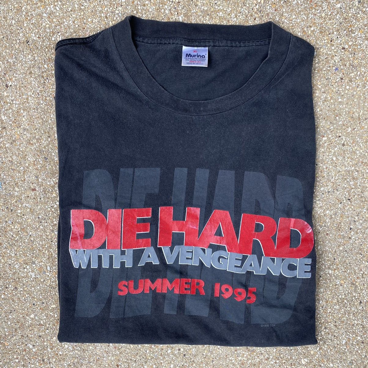 Image of Movie x Vintage 90's Die Hard Bruce Willis T-Shirt in Faded Black, Men's (Size XL)