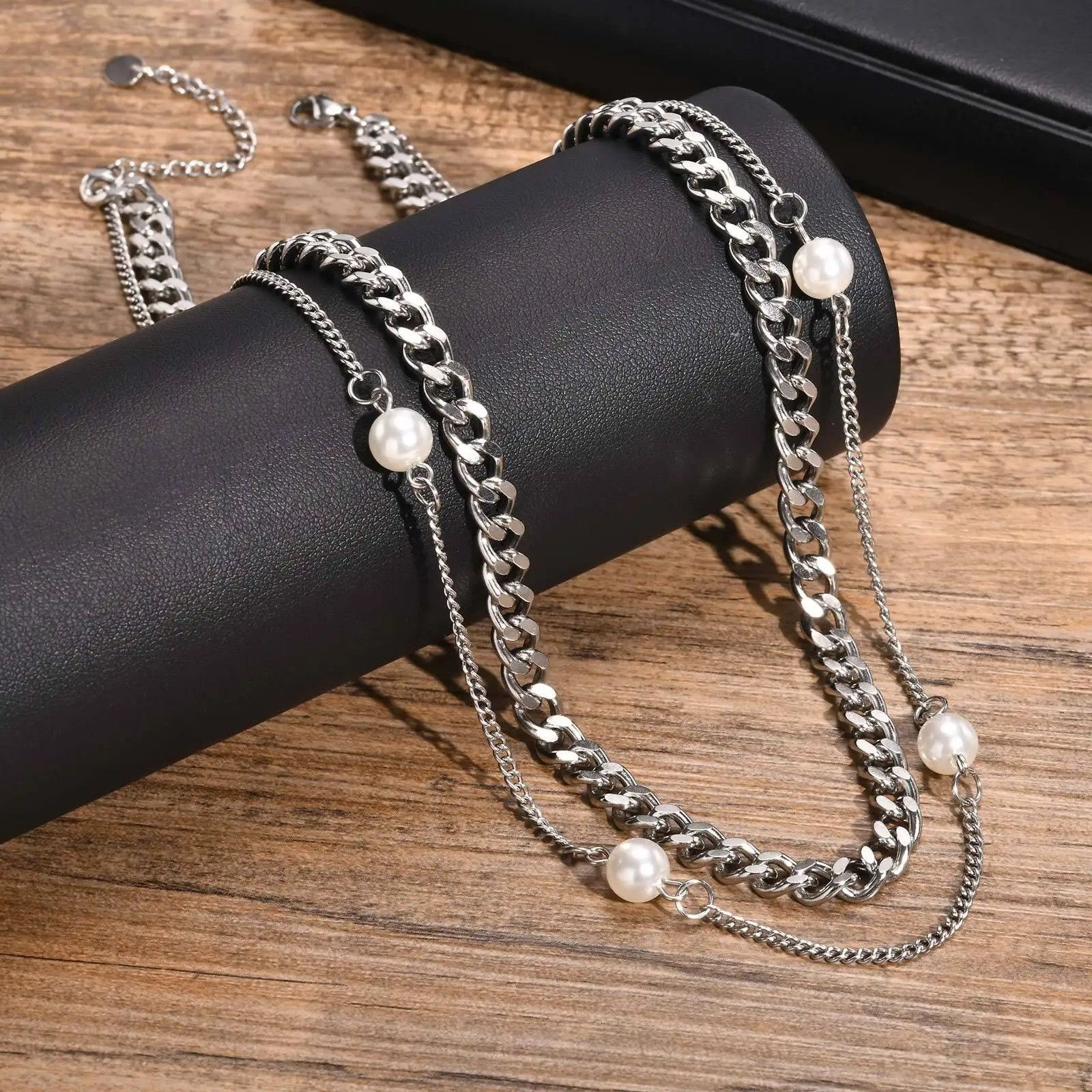 Vintage Cuban Chain Stacked Necklace Size ONE SIZE - 1 Thumbnail
