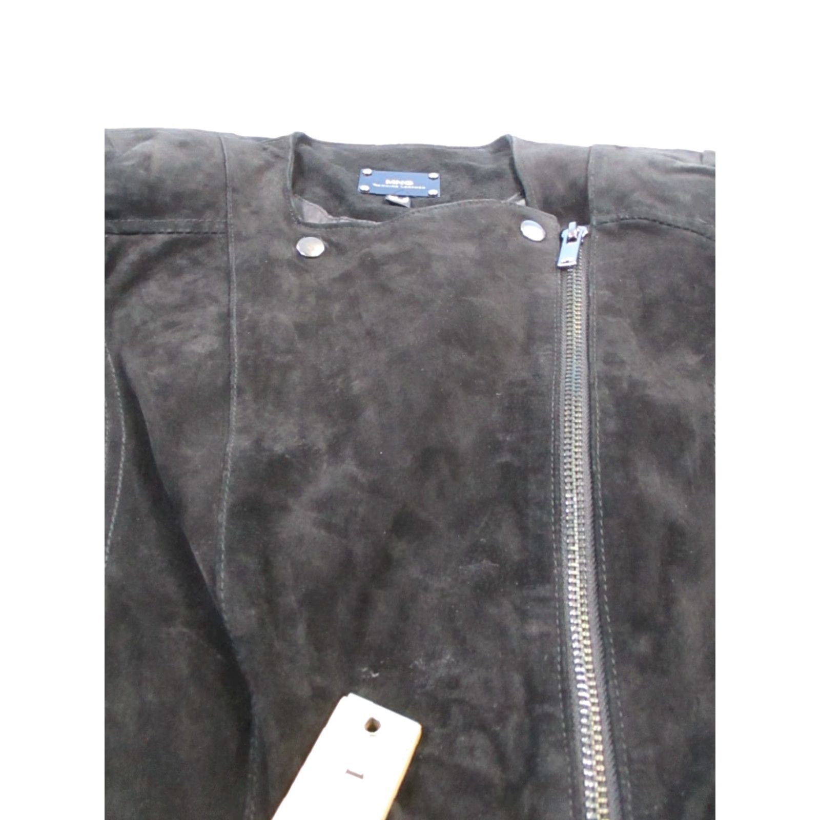 Vintage Mng Jacket Womens XS Black Leather Suede Full Zip Size XS / US 0-2 / IT 36-38 - 5 Thumbnail