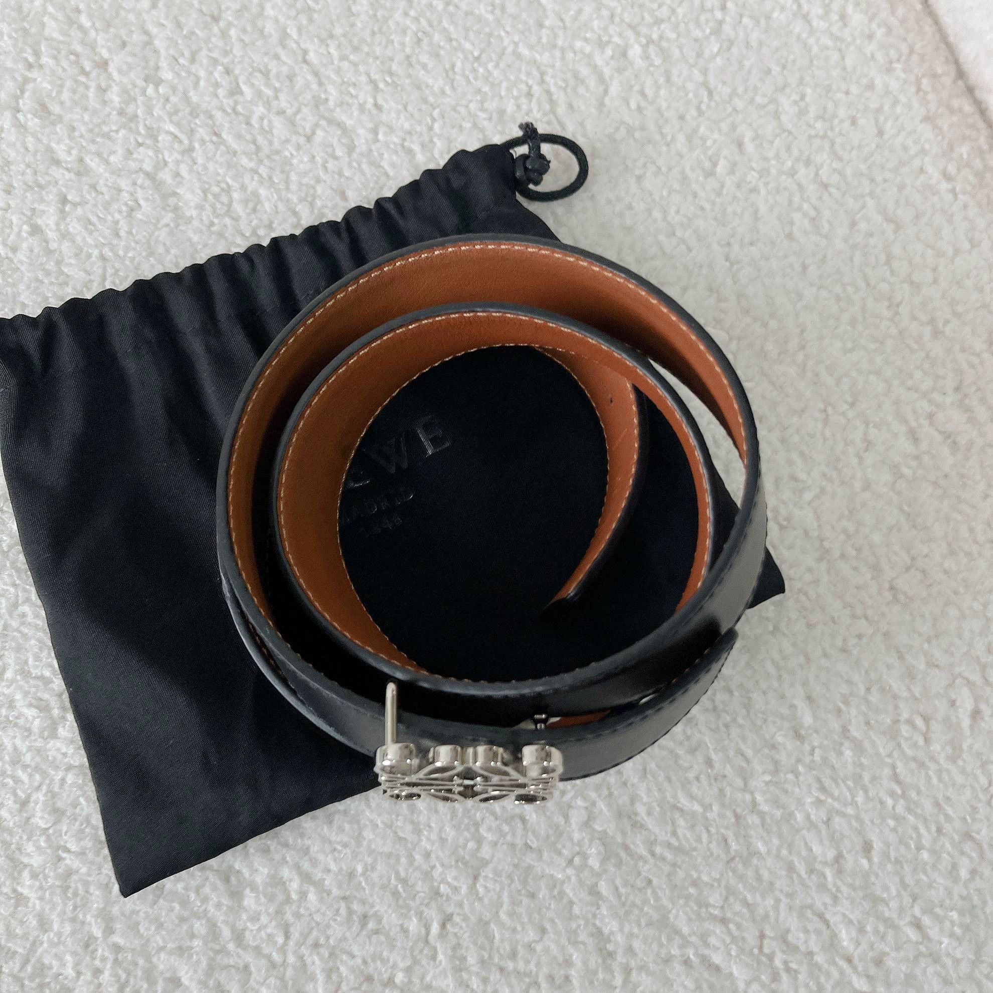 Loewe Loewe Black & Brown Two-Tone Logo Belt 7874 Size ONE SIZE - 2 Thumbnail