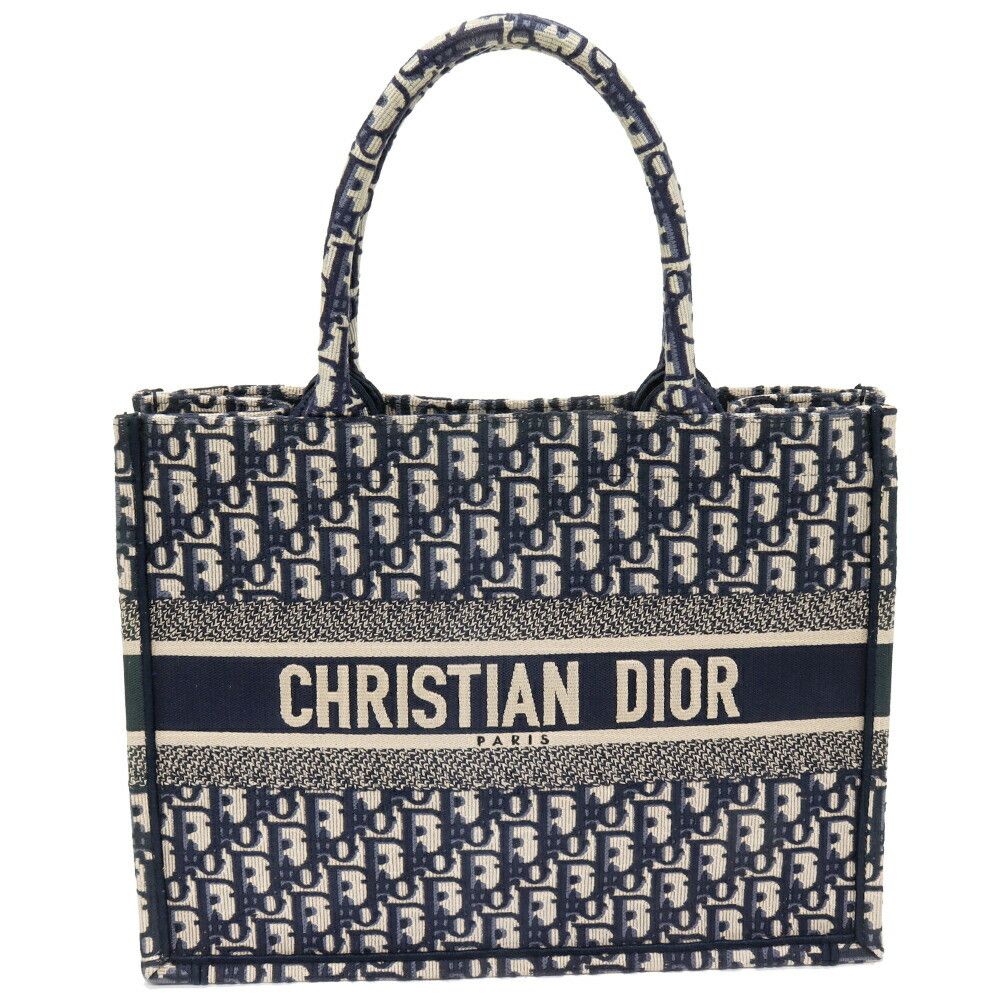 Dior Dior Christian Dior Book Tote Oblique Embroidery Cotton Canvas Tote Bag Cotton Tote Bag M1296ZRIW_M828 DUTY FREE for USA Size ONE SIZE - 1 Thumbnail