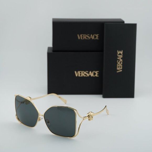 Versace VE2288 100287 Sunglasses Gold Square Frame