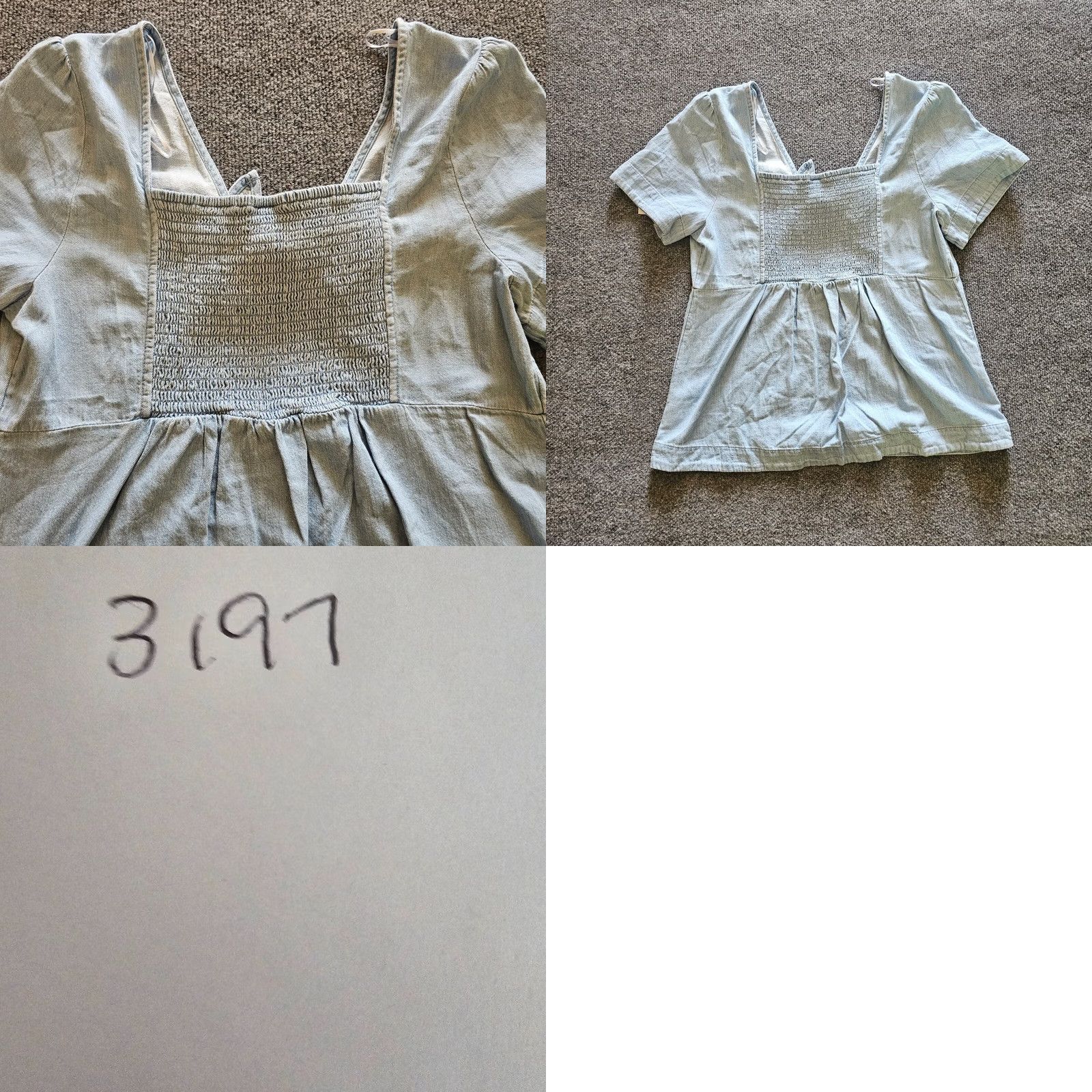 Old Navy Old Navy Top Women Large Blue Jean Denim V-Neck Short Sleeve Casual Blouse Size L / US 10 / IT 46 - 8 Thumbnail