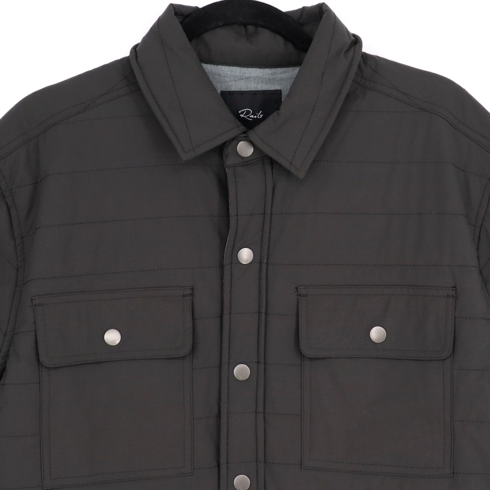 Rails Rails Andover Quilted Snap Button Jacket Black Men's Medium Puffer Shirt Style Size US M / EU 48-50 / 2 - 4 Thumbnail
