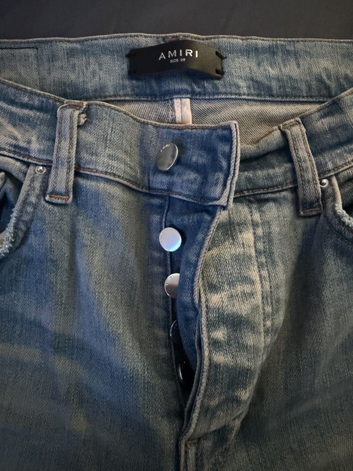 Amiri Light Blue Amiri Denim Cheetah Print Patches Size US 29 - 4 Thumbnail