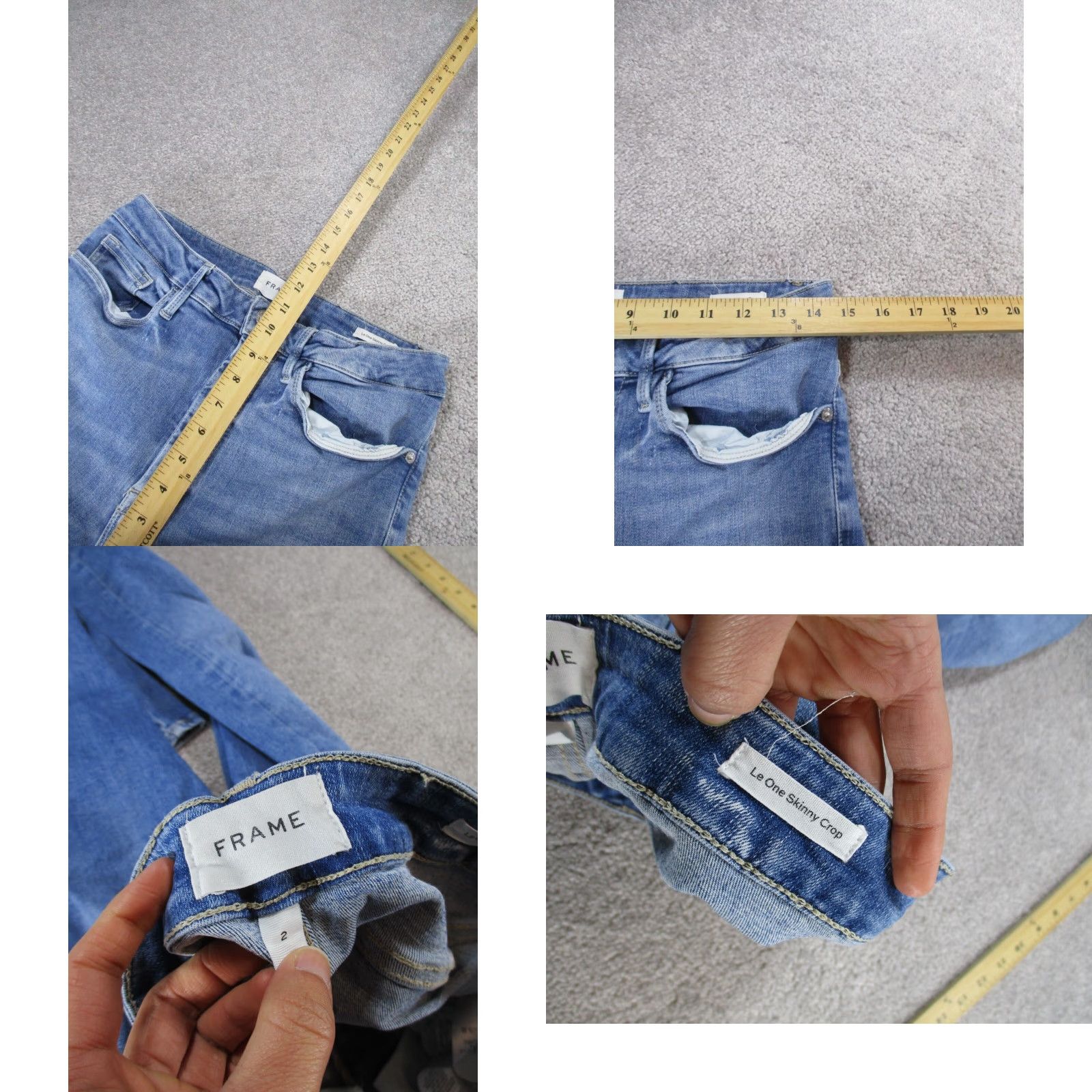 Frame VINTAGE FRAME Womens Skinny Crop Jeans Size 2 Light Wash Denim Zipper High Rise Size 26" / US 2 / IT 38 - 8 Thumbnail