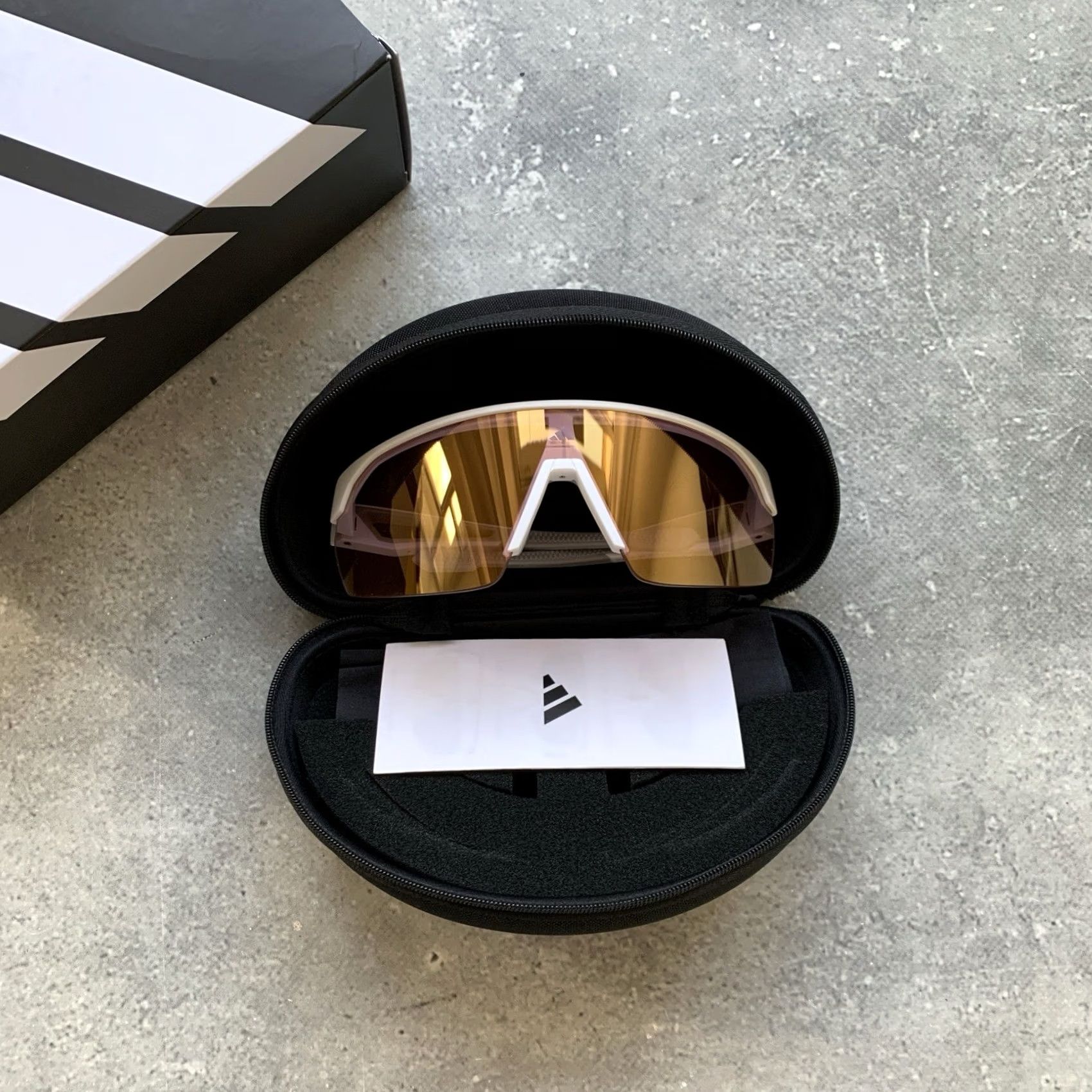 Adidas ADIDAS ANEMOS SPORT SHIELD SUNGLASSES 144 mm Unisex Adults White Brown Lens 144 mm 120 mm 144 mm Size ONE SIZE - 2 Thumbnail