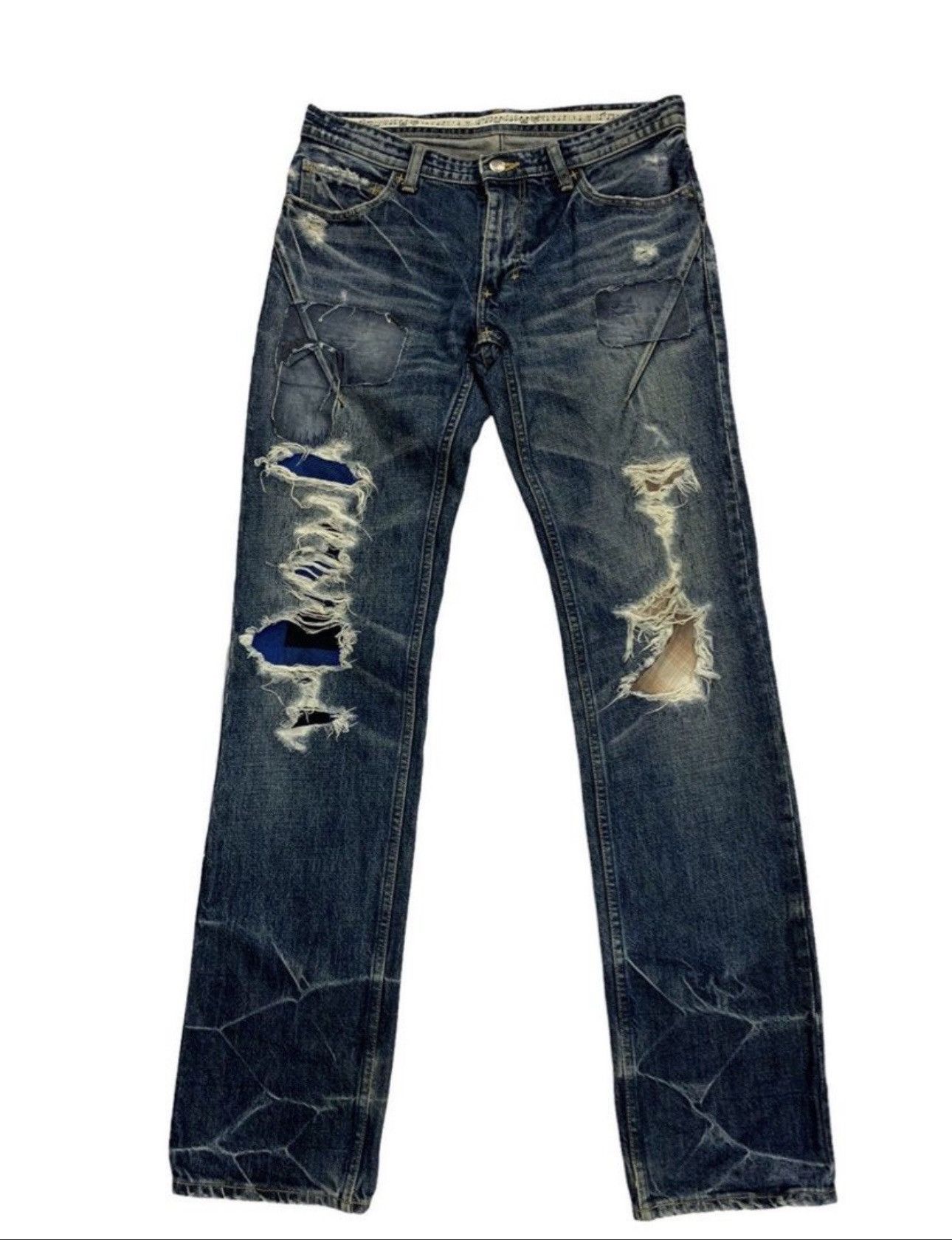 Number (N)ine NUMBER NINE N(N) DISTRESSED PATCHWORK DENIM W30 Size US 30 / EU 46 - 1 Thumbnail
