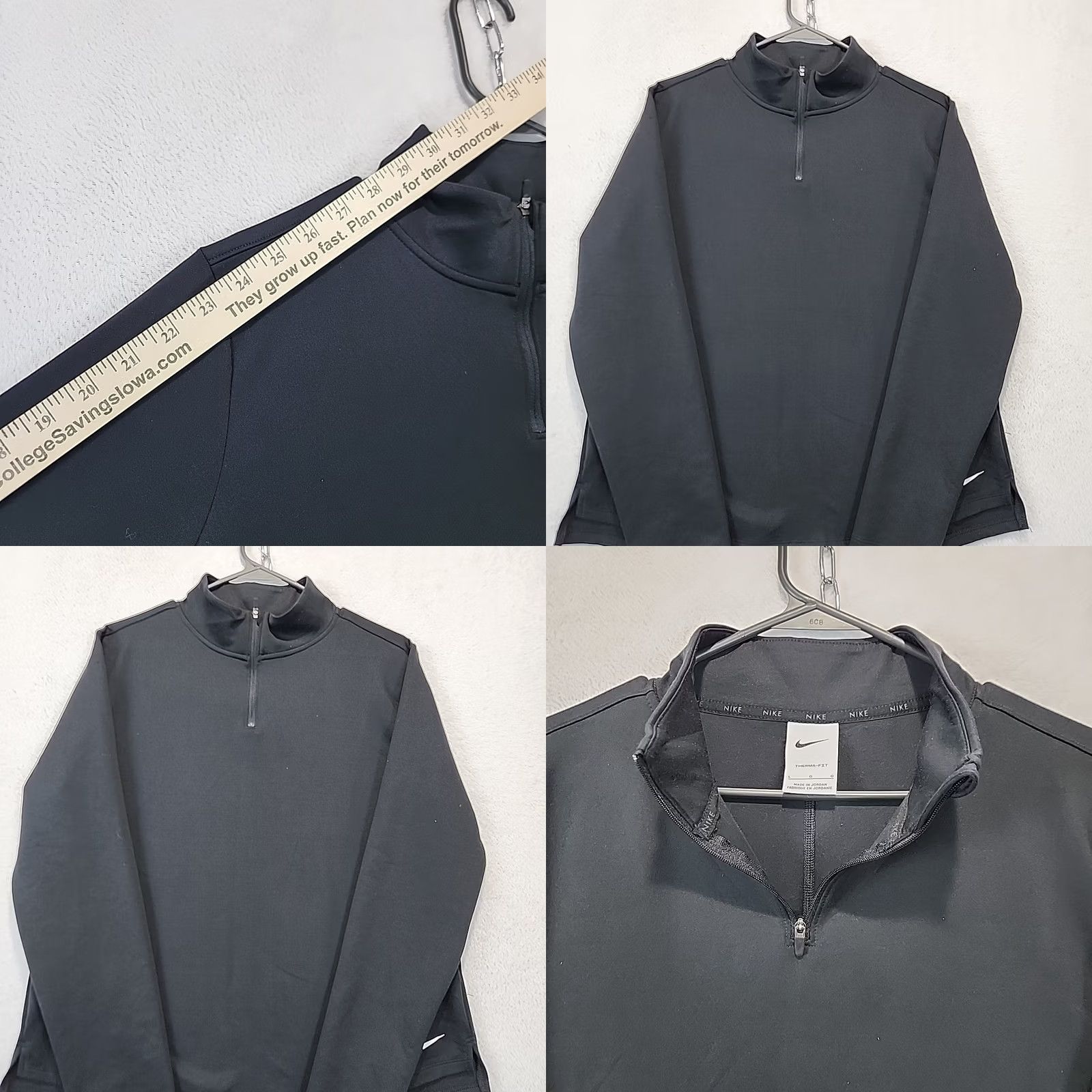 Nike Nike Therma-FIT 1/4 Zip Running Jacket Nike Pullover Women's L Black Athleisure Jacket Long Sleeve Regular Fit 1/4 Zip Black Womens Size L / US 10 / IT 46 - 8 Thumbnail