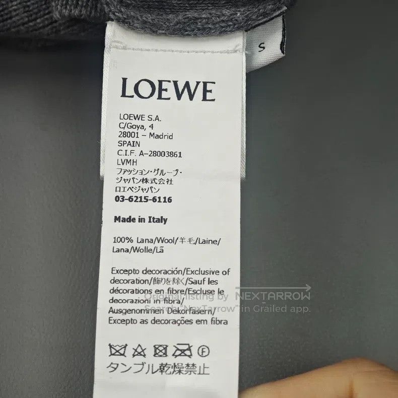 Loewe Loewe Grey heart pattern embroidered logo wool sweater Size S / US 4 / IT 40 - 6 Thumbnail