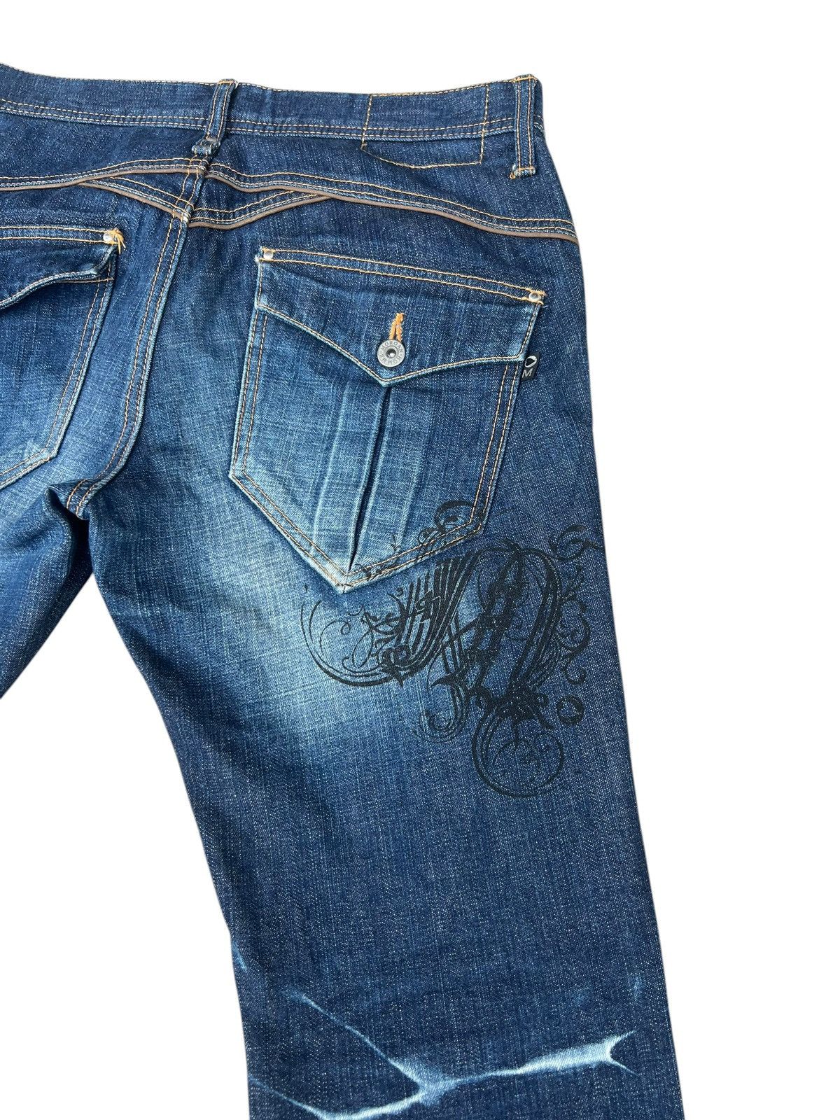Morgan Homme RARE Morgan Homme Japan Distressed Denim Flare Jeans Size US 31 - 14 Thumbnail