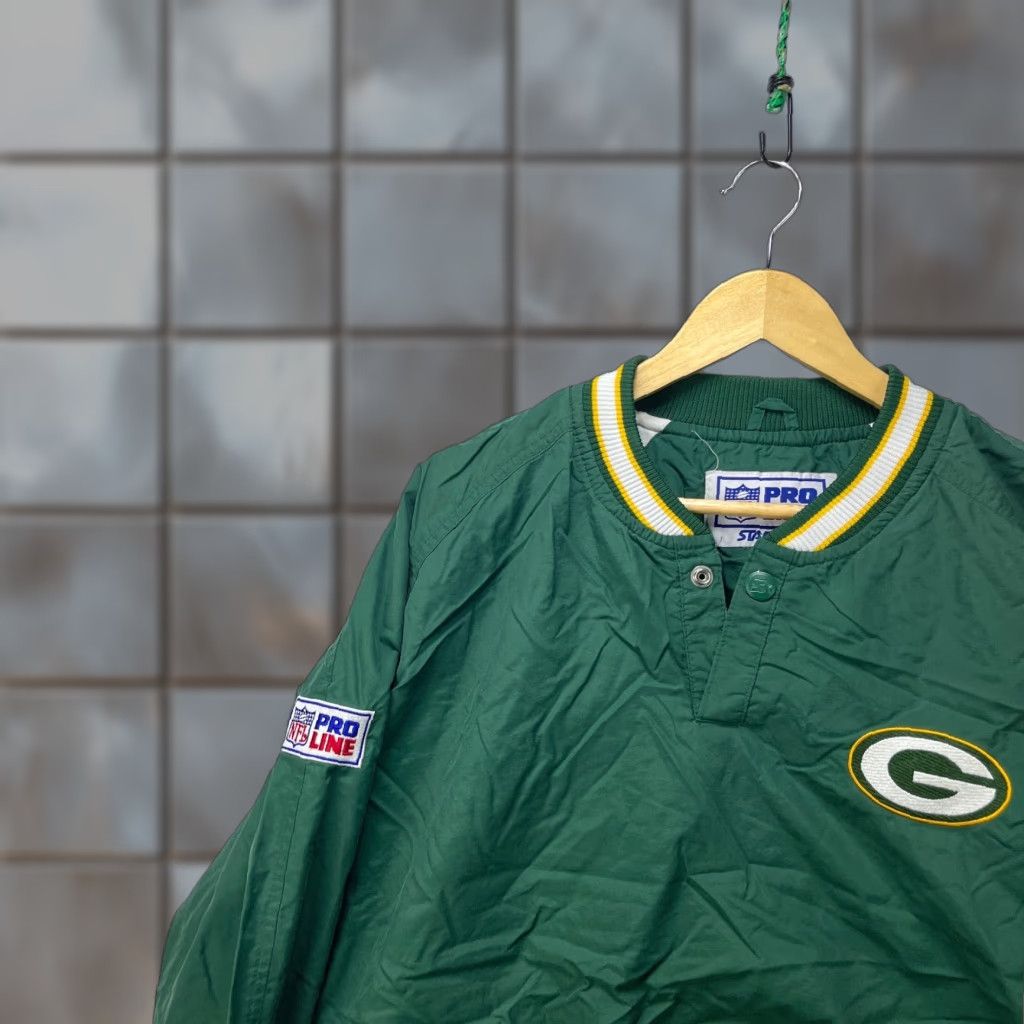 Starter VINTAGE Green Bay Packers Starter Windbreaker Jacket XL Mens NFL Front Pullover Size US XL / EU 56 / 4 - 1 Thumbnail