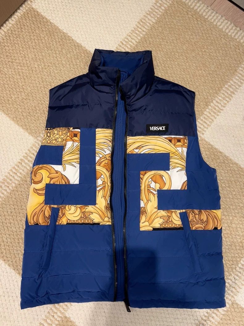 Versace Versace Jeans Blue Puffer Vest - dmc Size US L / EU 52-54 / 3 - 1 Thumbnail