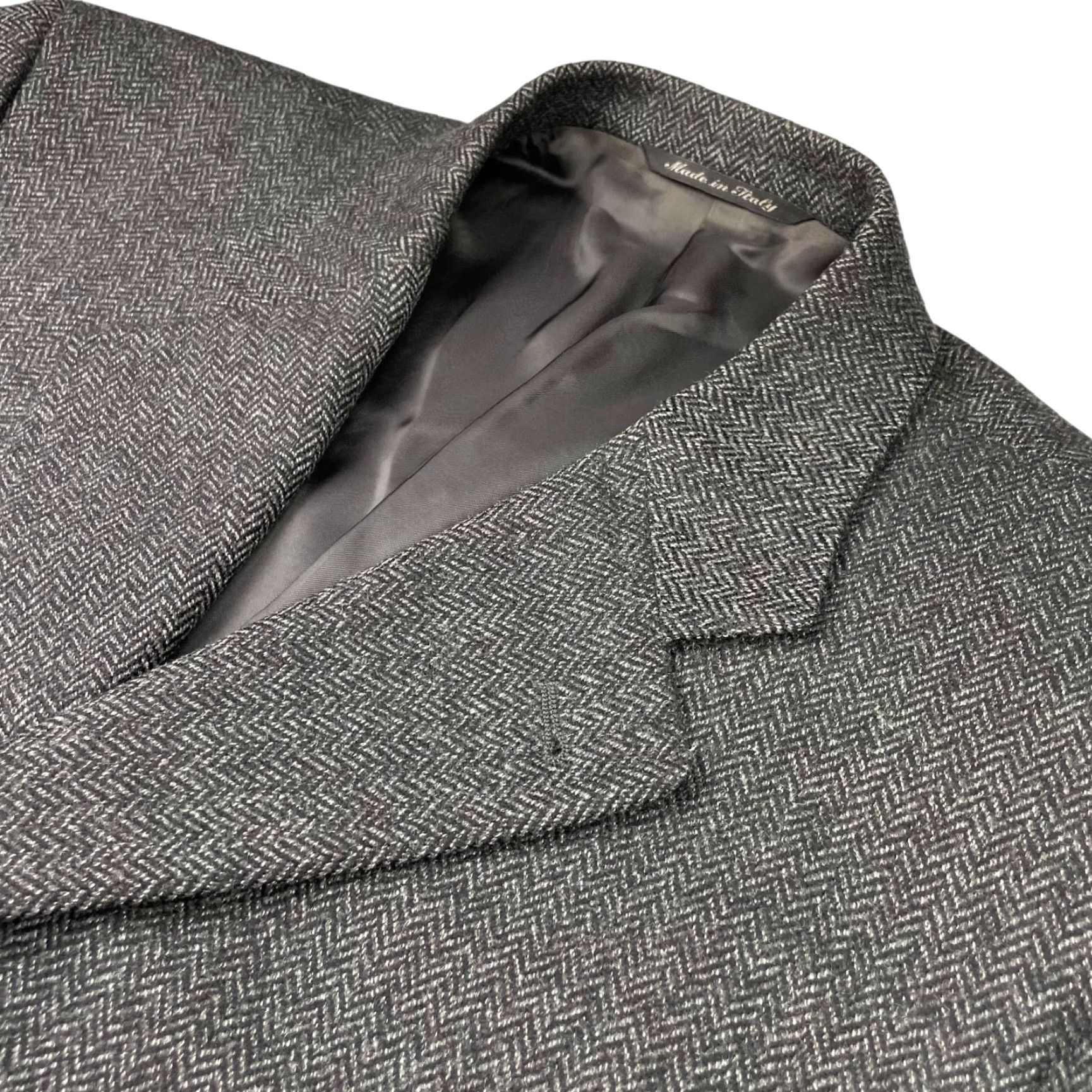 Canali VINTAGE Canali Proposta Men's Blazer 42R Gray Herringbone Wool Tweed 3-Button Notch Lapel Italy Mens Size 42R - 2 Thumbnail