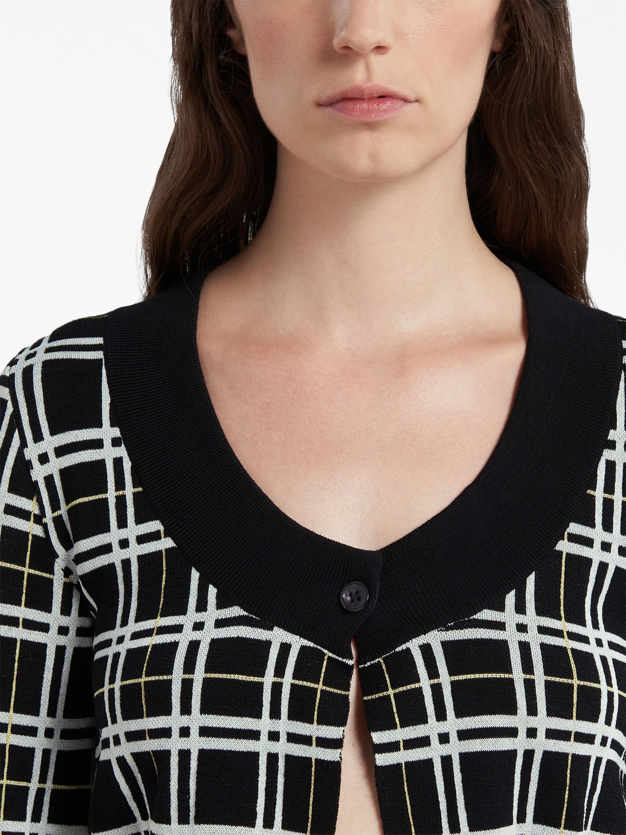 Marni o1w1db10125 Cardigan in Black & White Size L / US 10 / IT 46 - 4 Thumbnail