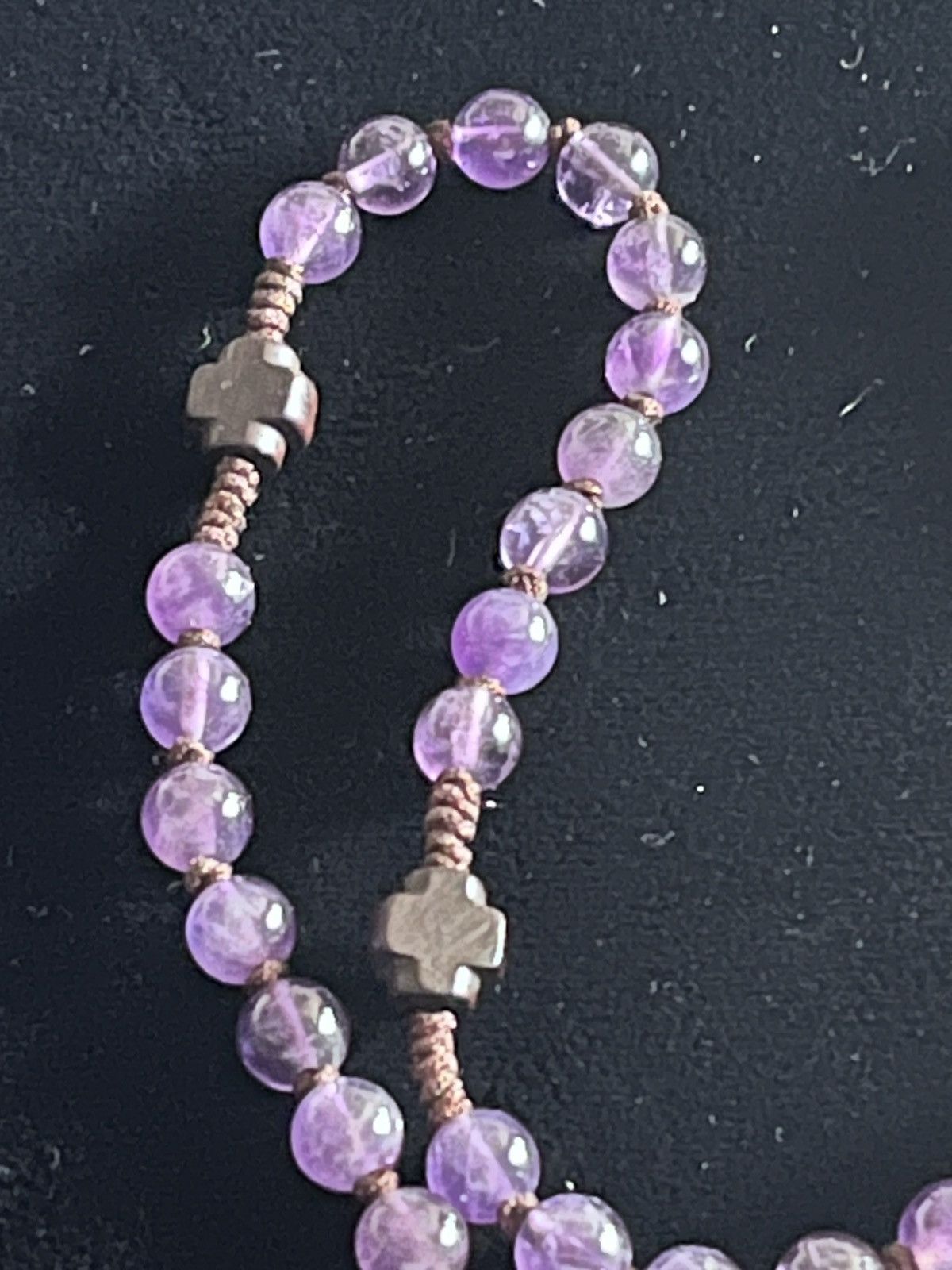 Other Madonna of the Streets Amethyst & Dark Wood Paracord Rosary Size ONE SIZE - 2 Thumbnail