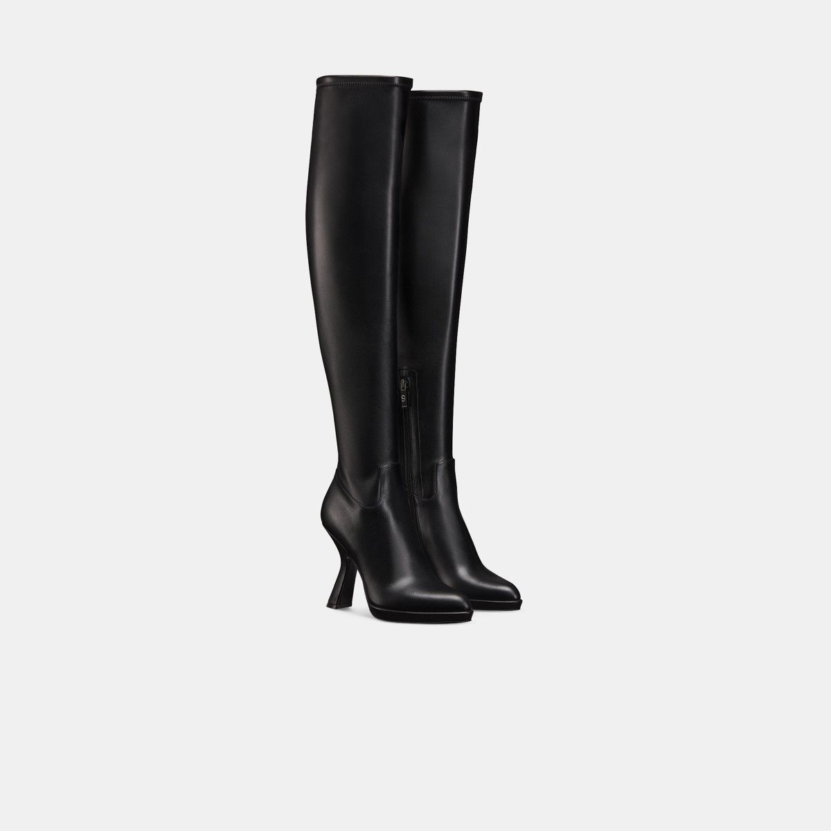 Dior o1w1db10326 D-Fiction Heeled Tigh Boot in Black Size US 5 / IT 35 - 2 Thumbnail