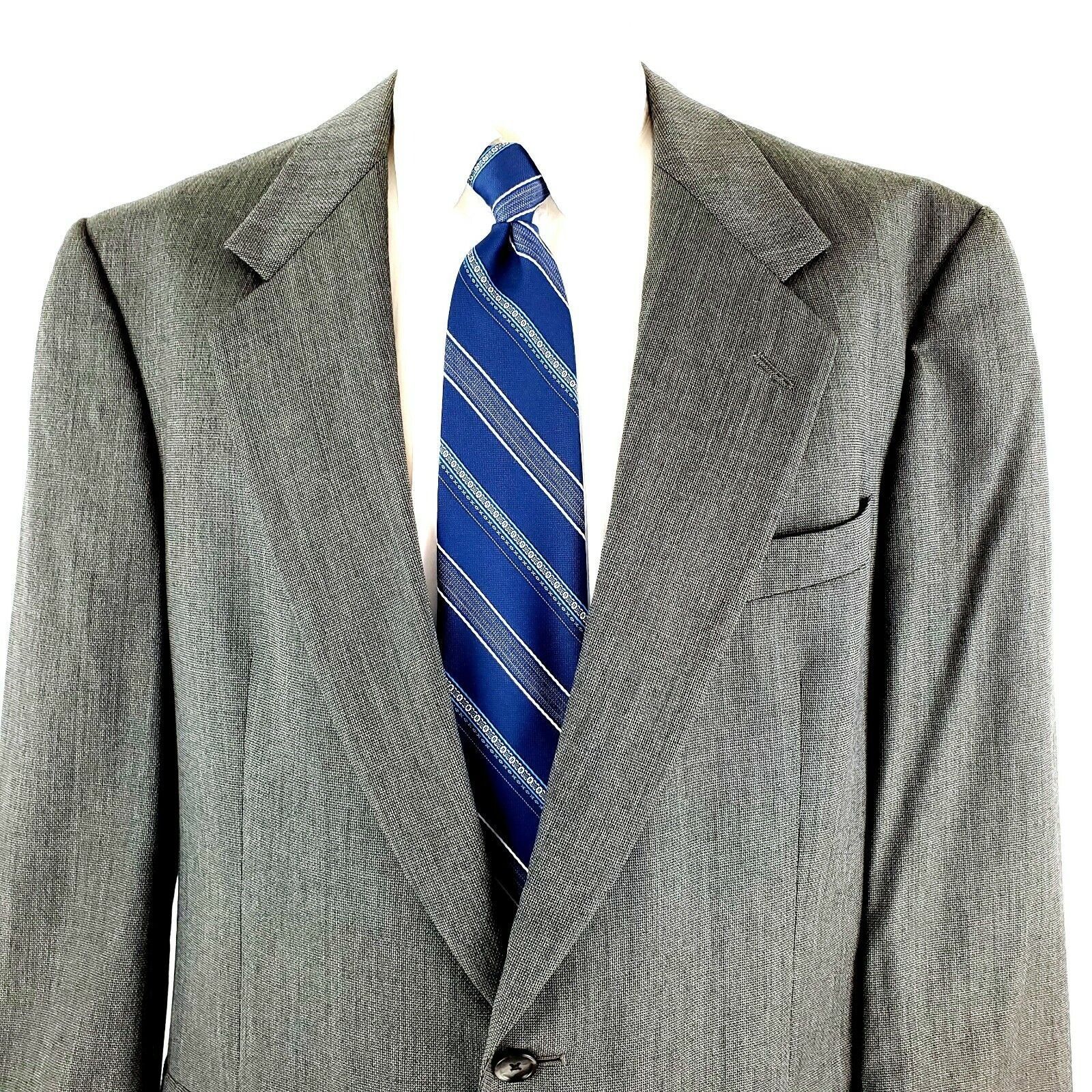 Hart Schaffner Marx Hart Schaffner Marx Wool 2 Button Blazer 42L Gray Check Spor Size 42L - 1 Thumbnail