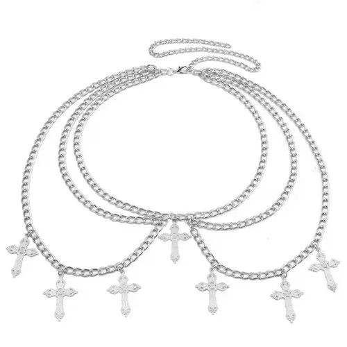 Other Multi layered Cross Waist Belt Chain Size ONE SIZE - 6 Thumbnail
