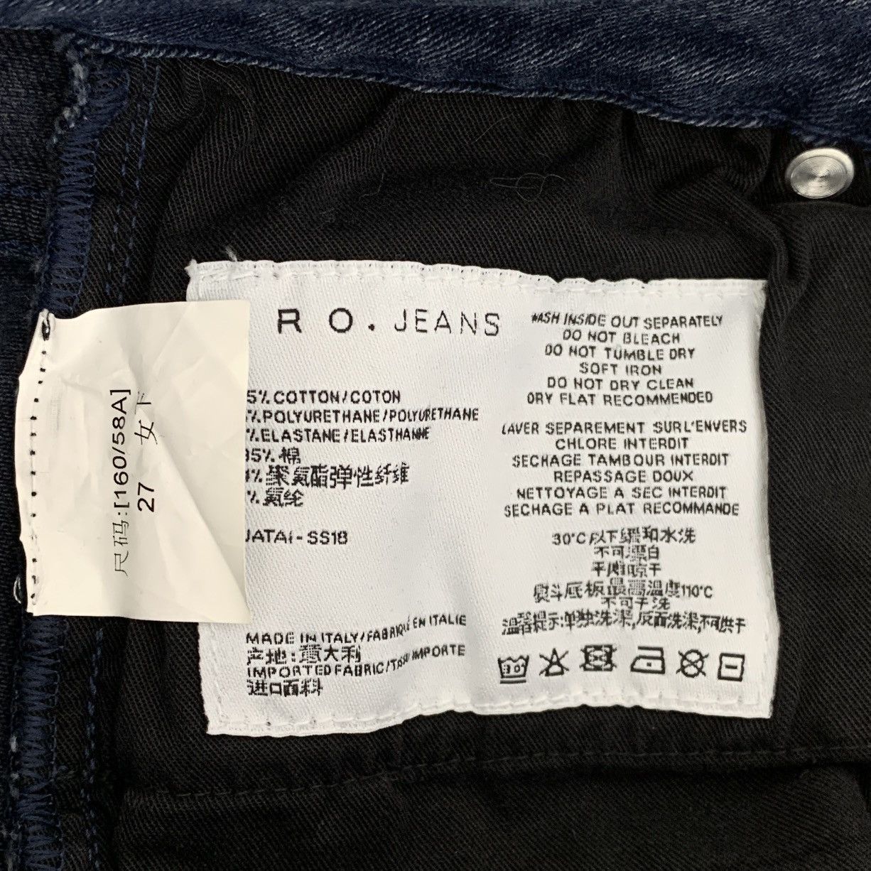 Iro IRO Dark Blue Cotton Fringed Casual Denim Pants K26WX Size 27" / US 4 / IT 40 - 8 Thumbnail
