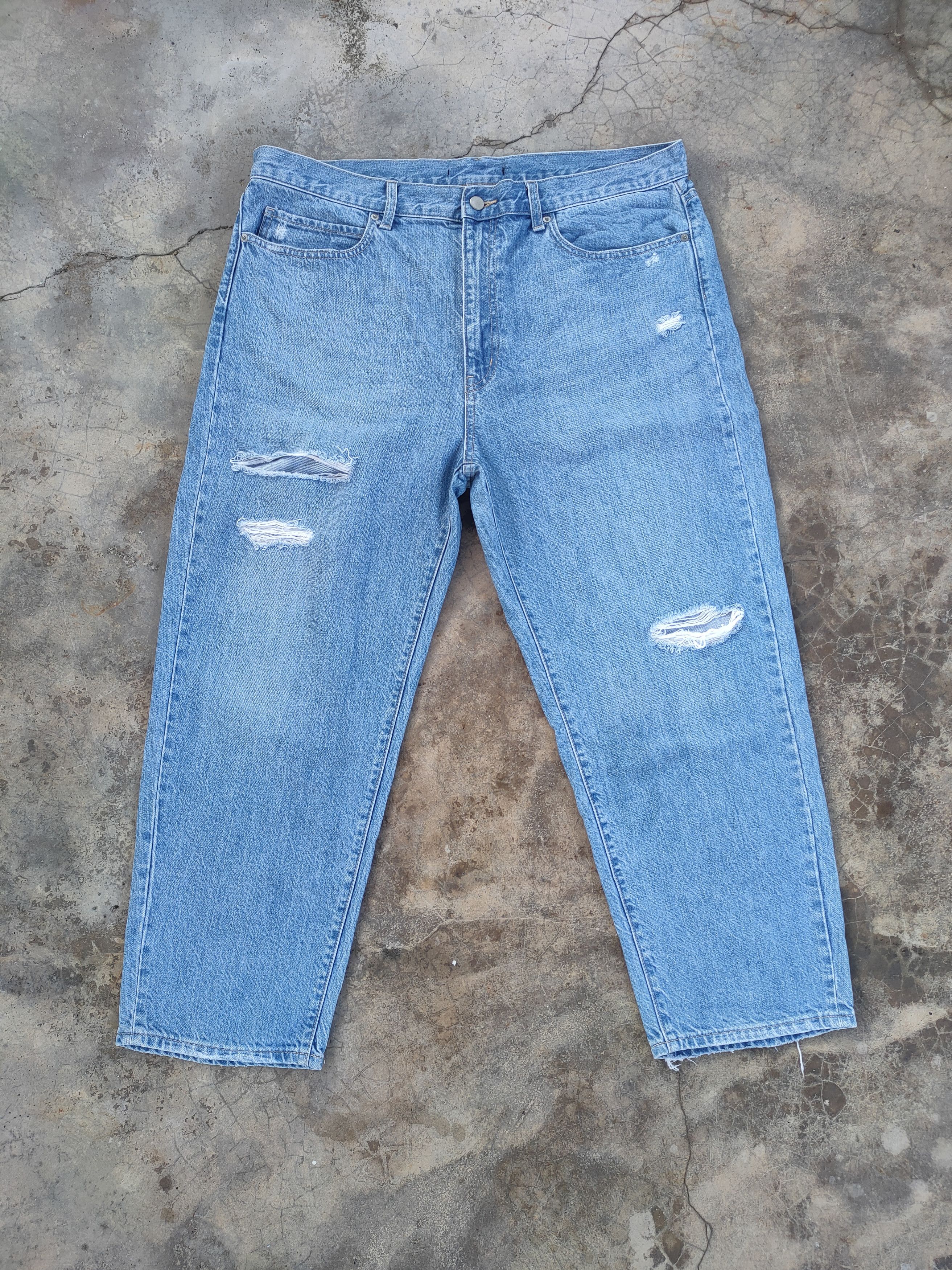 Japanese Brand × Jean × StraightFaded W38 VINTAGE JAPANESE FADED DISTRESSED DENIM JEAN PANTS Size US 38 / EU 54 - 1 Thumbnail