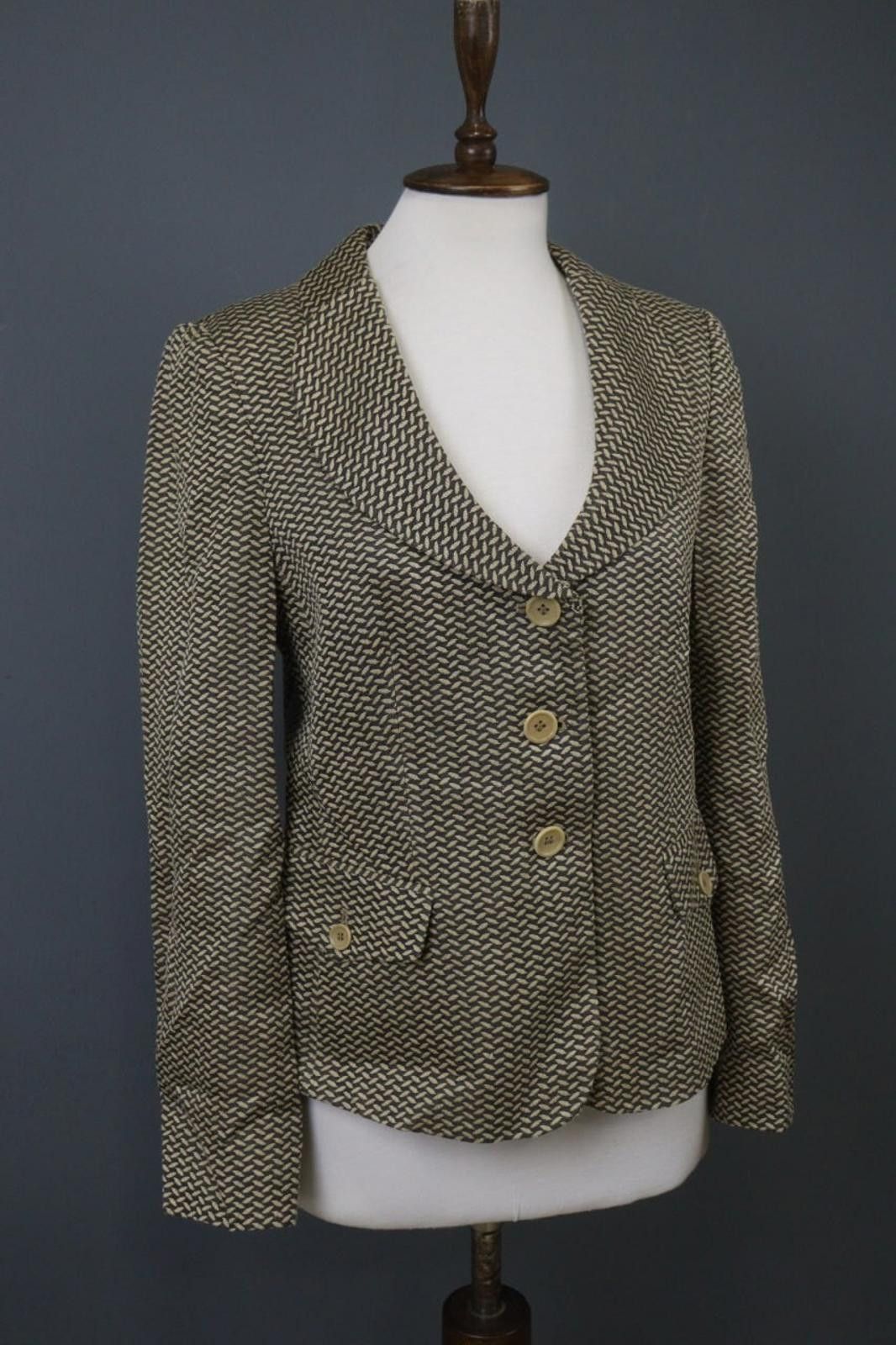 Armani Collezioni Armani Multicolor Geo Print Viscose Blend Jacket Size 46 Size M / US 6-8 / IT 42-44 - 9 Thumbnail