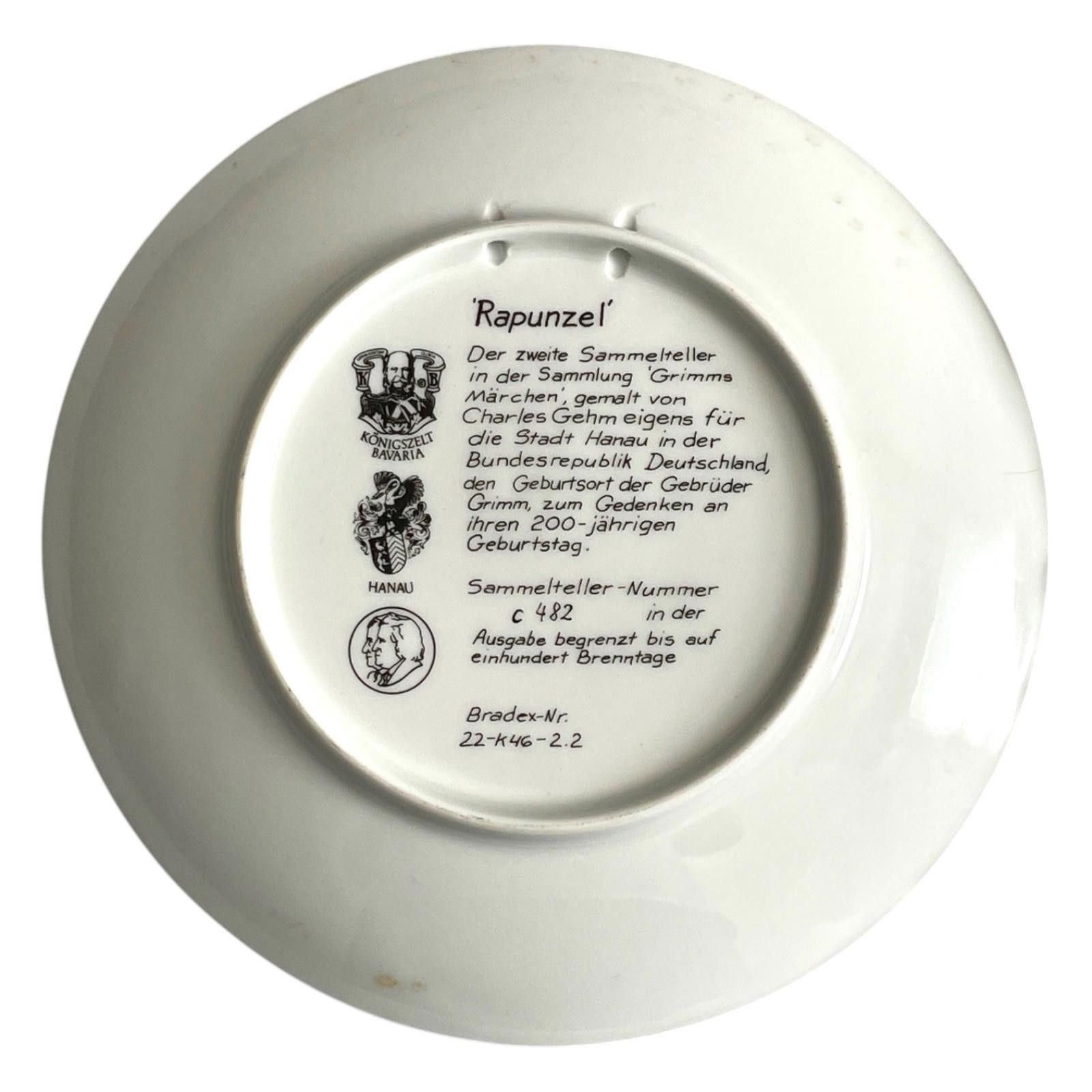 Other Rapunzel C482 Konigszelt Bavaria Grimm Plate Germany Size ONE SIZE - 3 Thumbnail