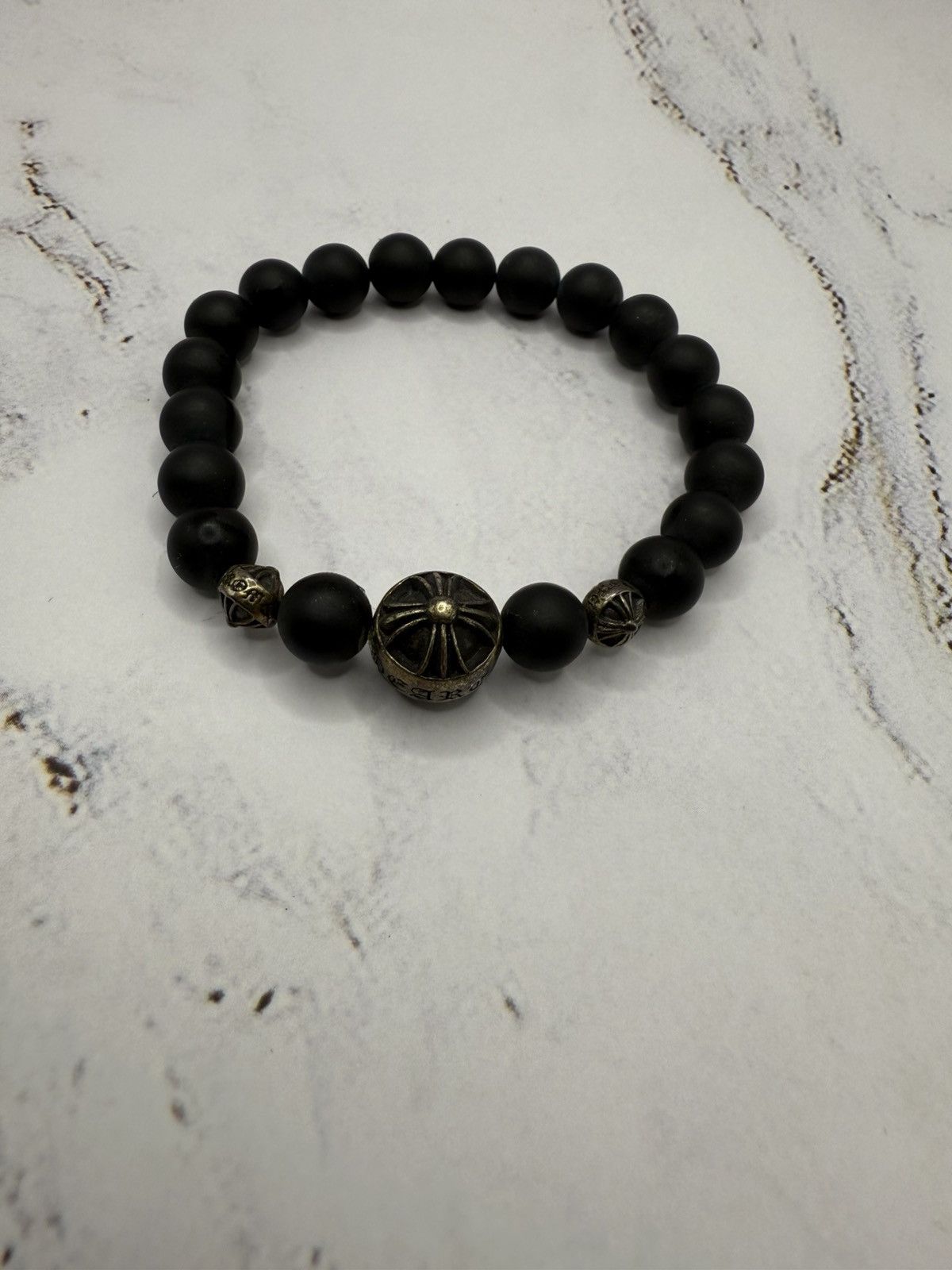 Chrome Hearts Chrome Heart Onyx Bead Bracelet Size ONE SIZE - 5 Thumbnail