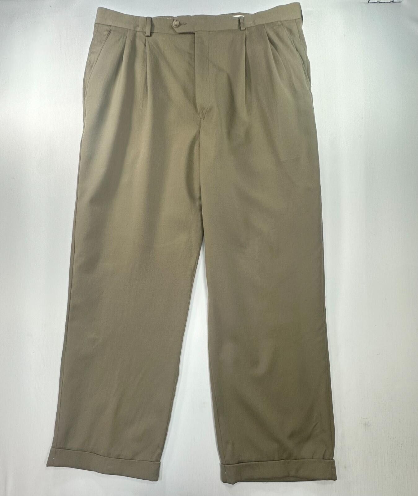 Principe Principe Italian Cuffed Pleated Dress Pants Brown Mens 36/28 Size US 36 / EU 52 - 1 Thumbnail