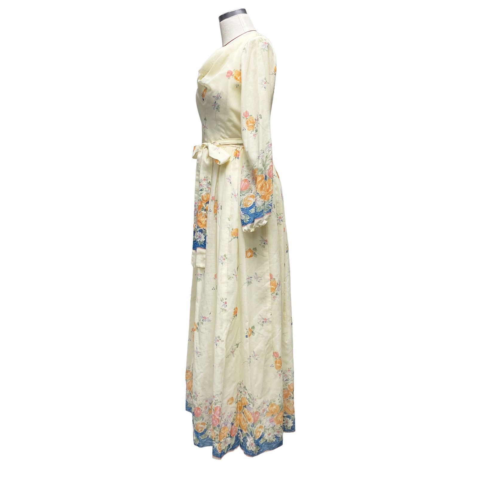 Vintage Vintage Miss Elliette Floral Draped Boat Neck Maxi Dress Size L / US 10 / IT 46 - 12 Thumbnail