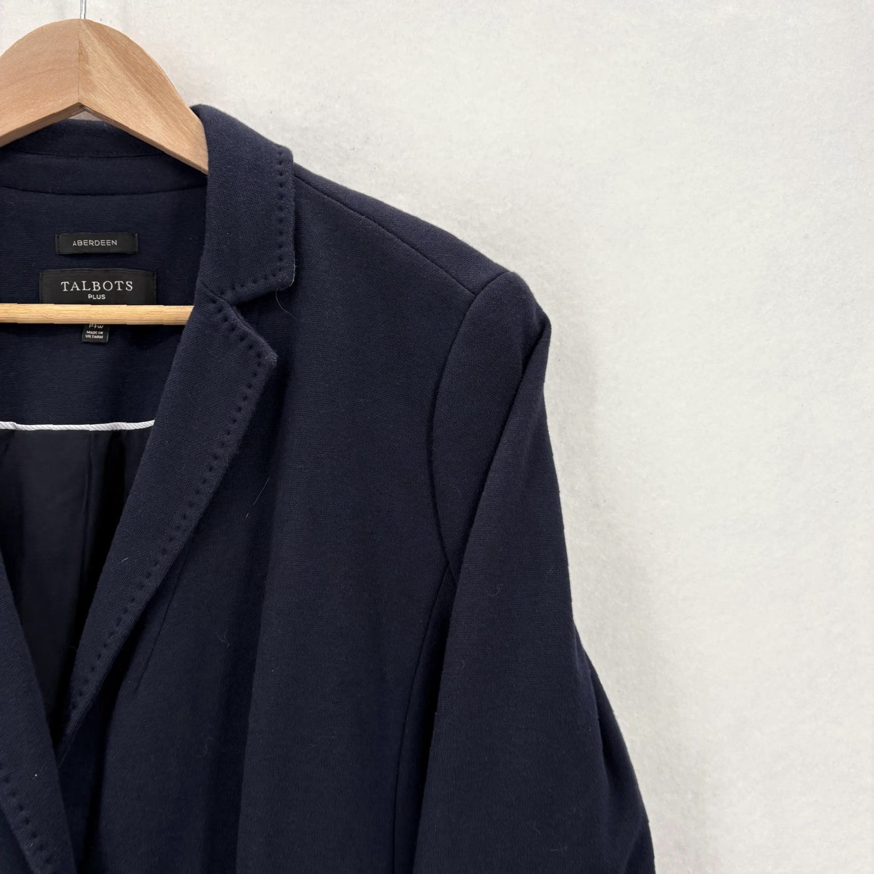 Talbots VINTAGE Talbots Aberdeen Blazer Jacket Womens 14W Navy Plus Cotton Lined Work Career Size XL / US 12-14 / IT 48-50 - 2 Thumbnail