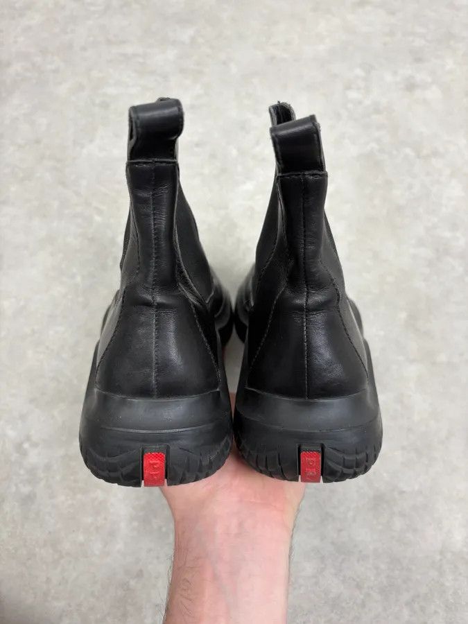 Prada AW1999 Prada Black Leather Vibram Ankle Boots Size US 5.5 / IT 35.5 - 7 Thumbnail