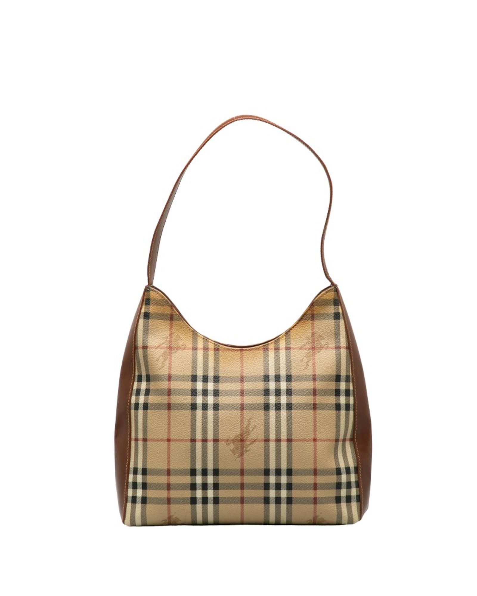 image of Burberry Check Shoulder Bag In Beige, Women's