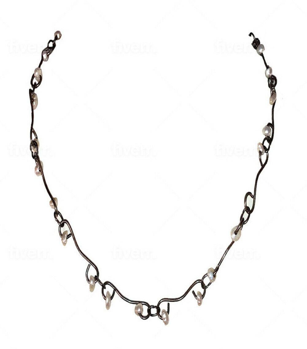 Handmade Mexican Hand Made Natural Pearl Bead Sterling Wire Necklace Size ONE SIZE - 1 Thumbnail