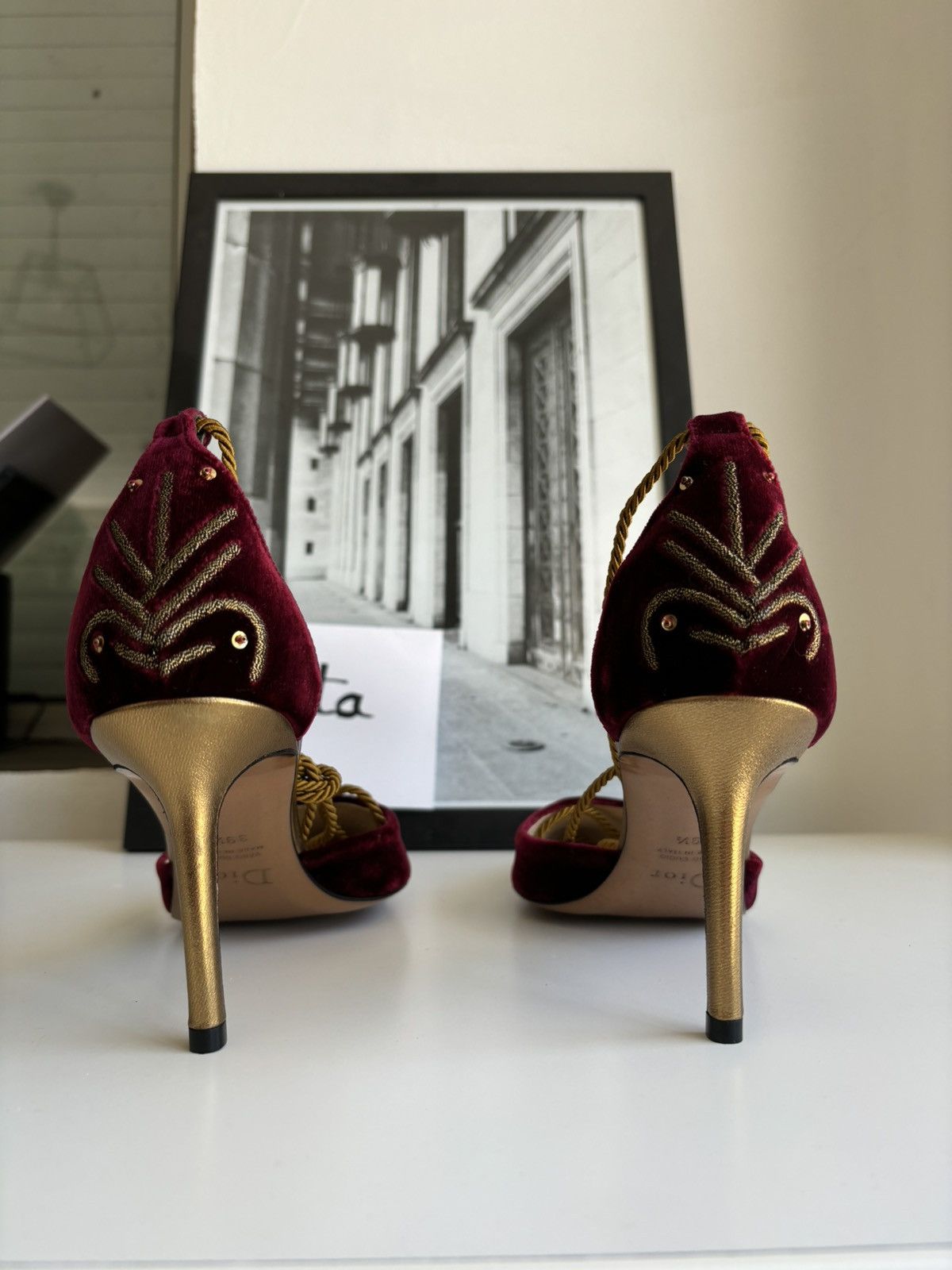Dior Dior vintage velvet burgundy heels Size US 8.5 / IT 38.5 - 3 Thumbnail
